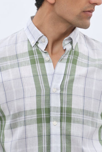 قميص كاروهات بقبة بأزرار من SHIRTSPRO - لون أخضر