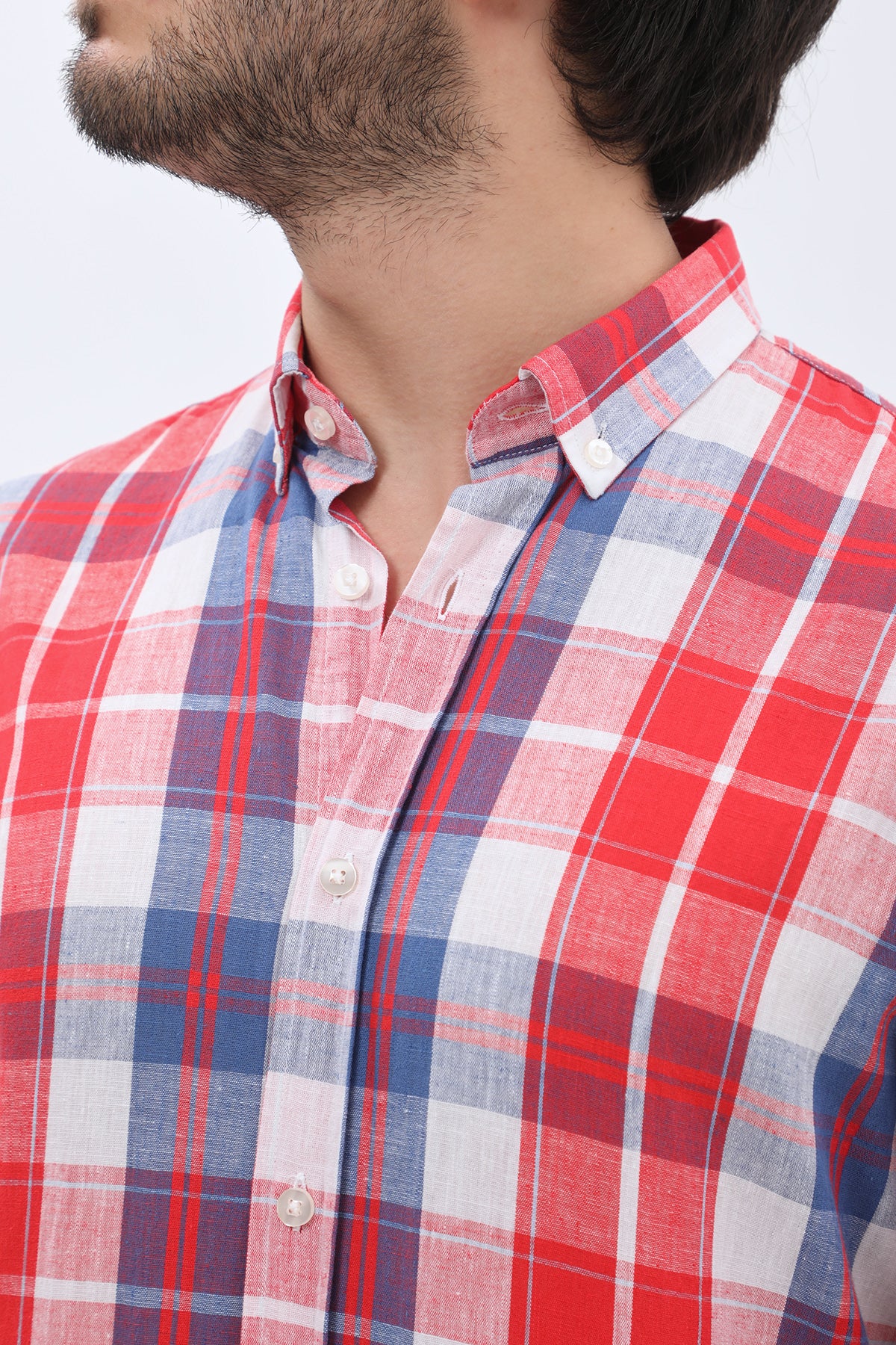 SHIRTSPRO Checked Regular Fit Shirt - Button-Down Collar - Red