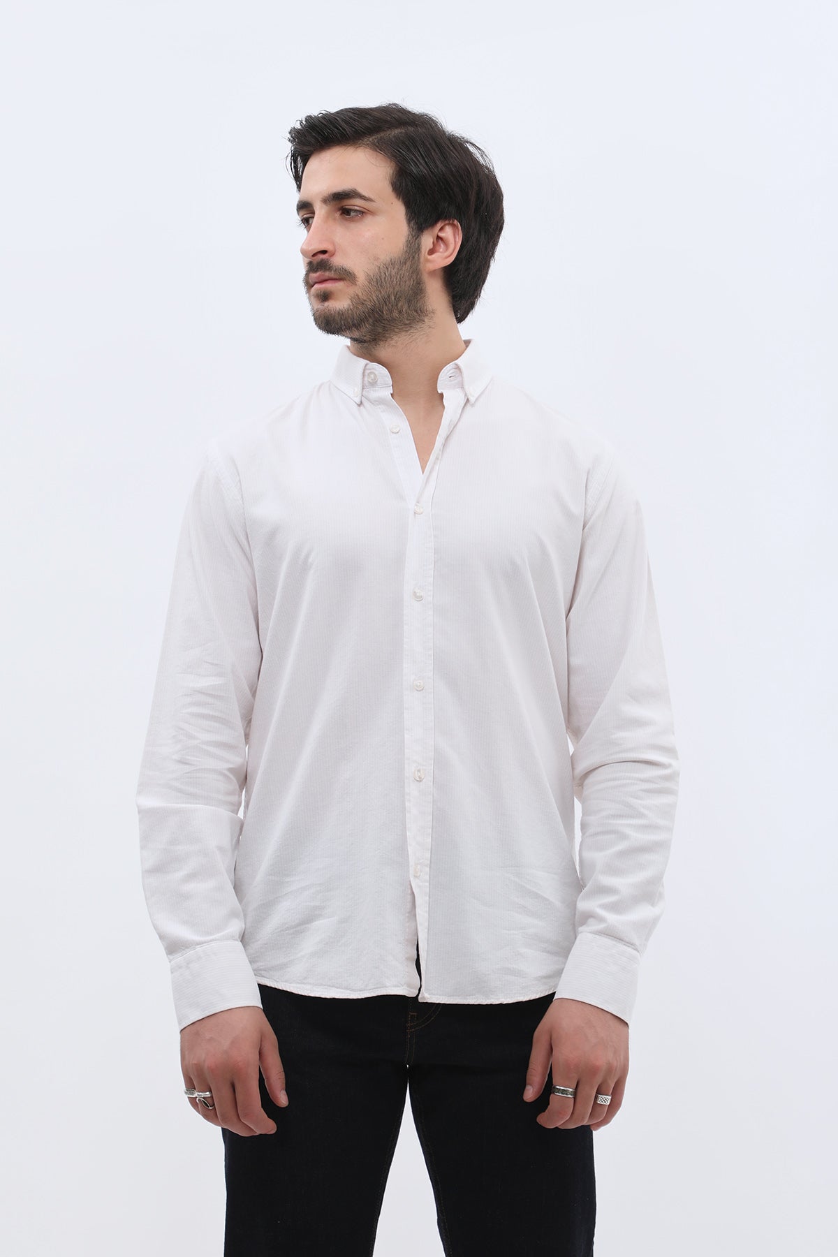 SHIRTSPRO Oxford Regular Fit Shirt - Button-Down Collar - Beige