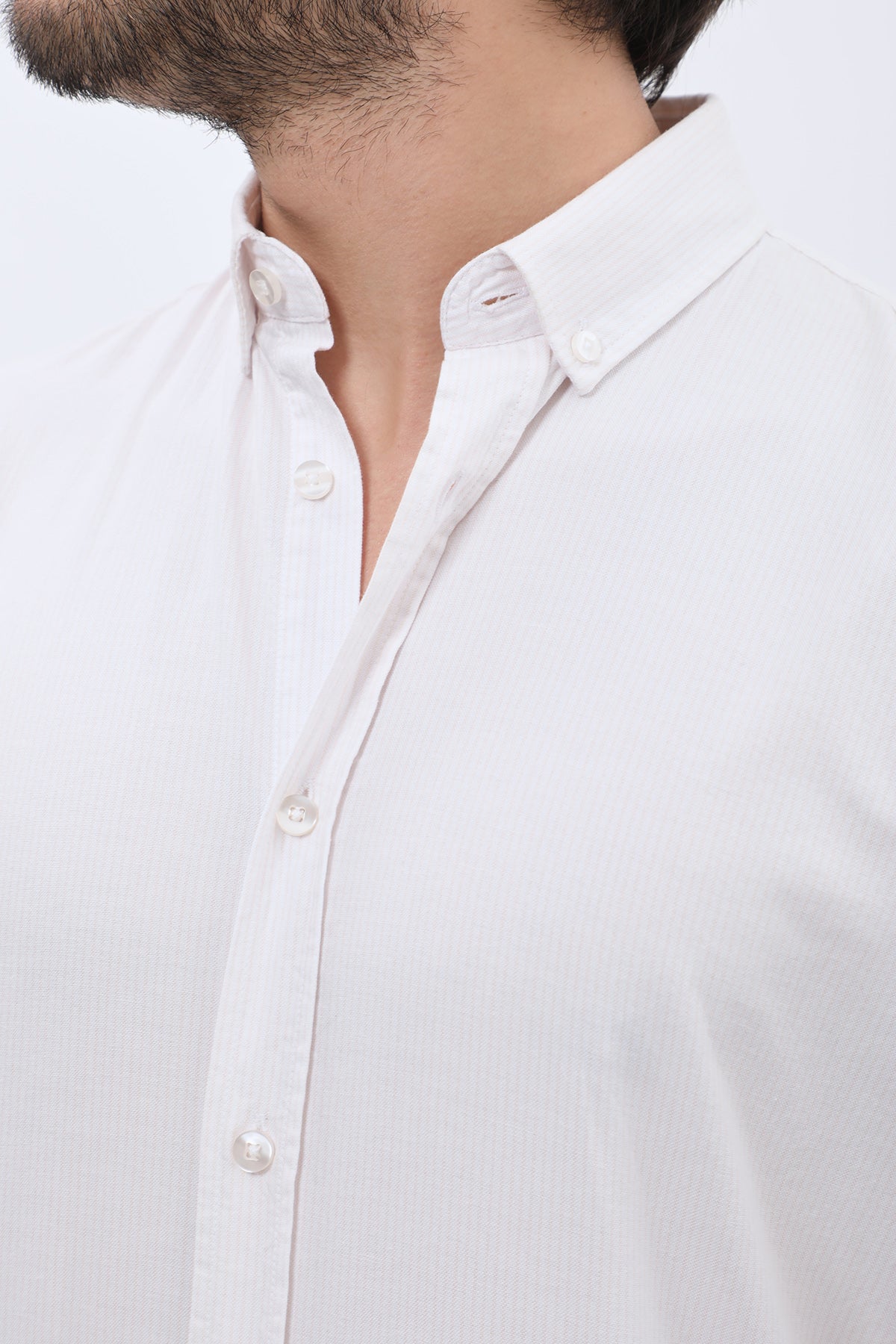 SHIRTSPRO Oxford Regular Fit Shirt - Button-Down Collar - Beige