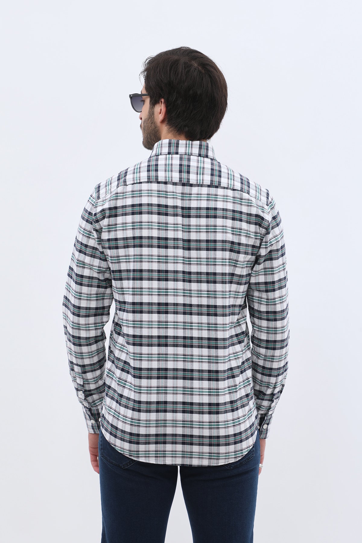 SHIRTSPRO Checked Oxford Regular Fit Shirt - Button-Down Collar - Beryl Green