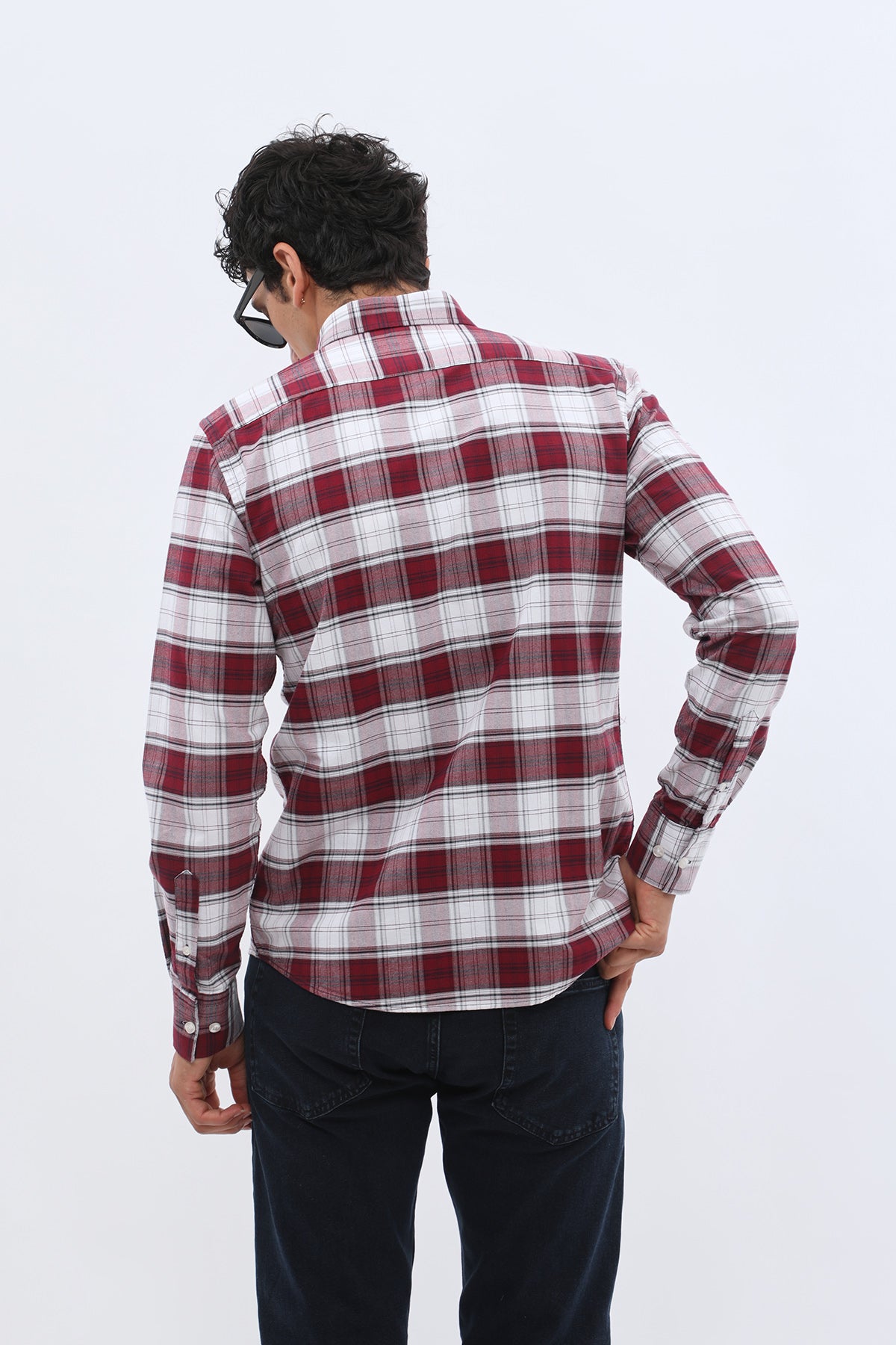 SHIRTSPRO Checked Oxford Regular Fit Shirt - Button-Down Collar - Red