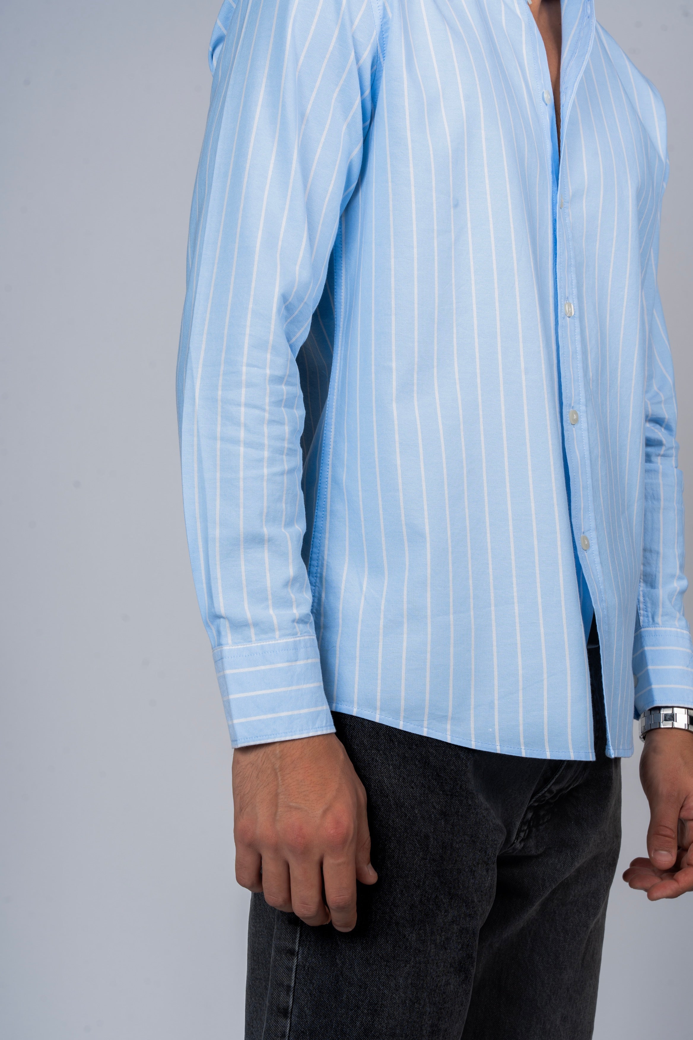 DNM UNITED Striped Smart Fit Shirt - Button-Down Collar - Blue