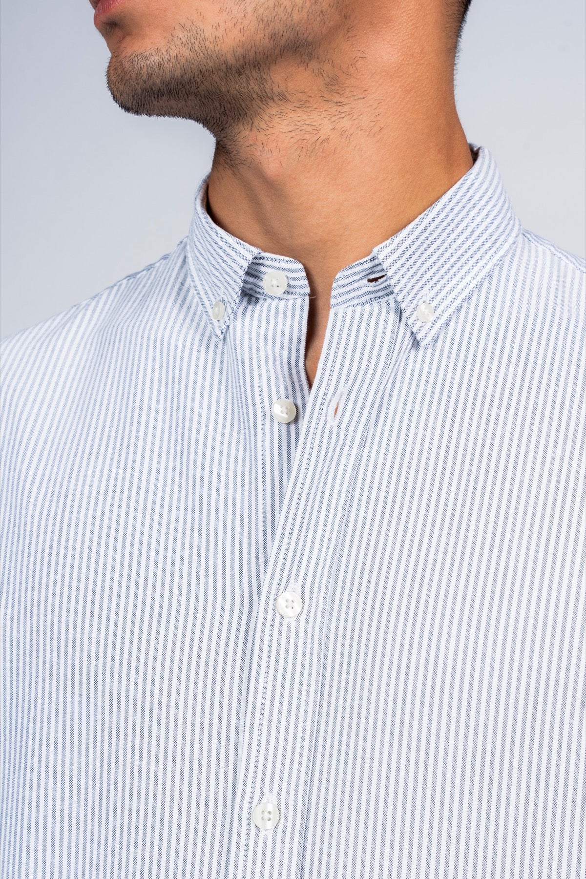 DNM UNITED Striped Smart Fit Shirt - Button-Down Collar - Black
