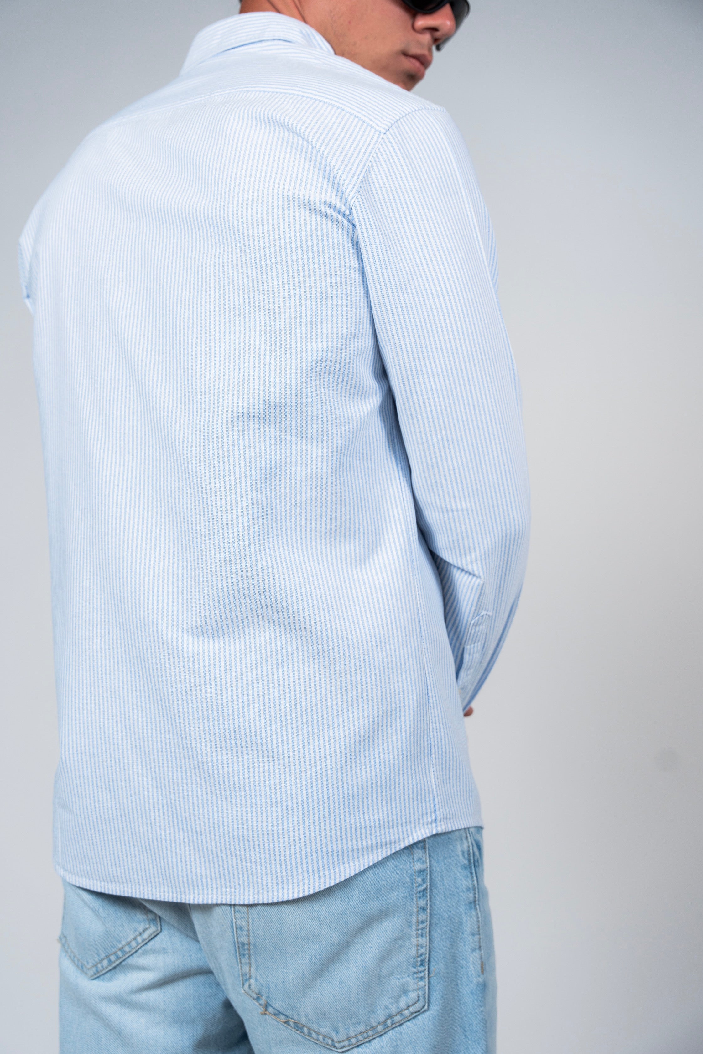 DNM UNITED Striped Smart Fit Shirt - Button-Down Collar - Blue