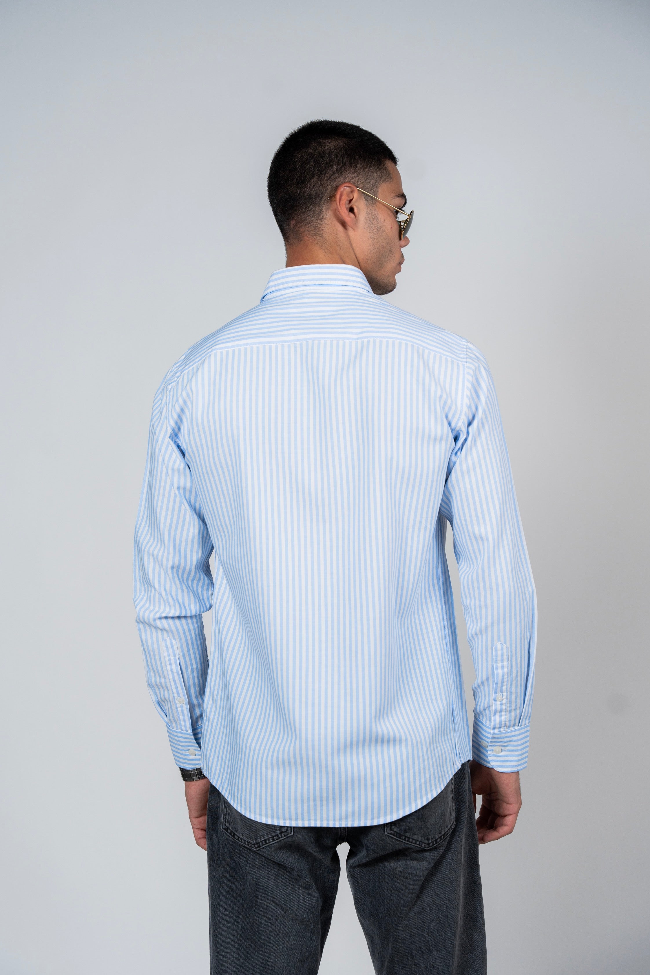 DNM UNITED Striped Smart Fit Shirt - Button-Down Collar - Blue