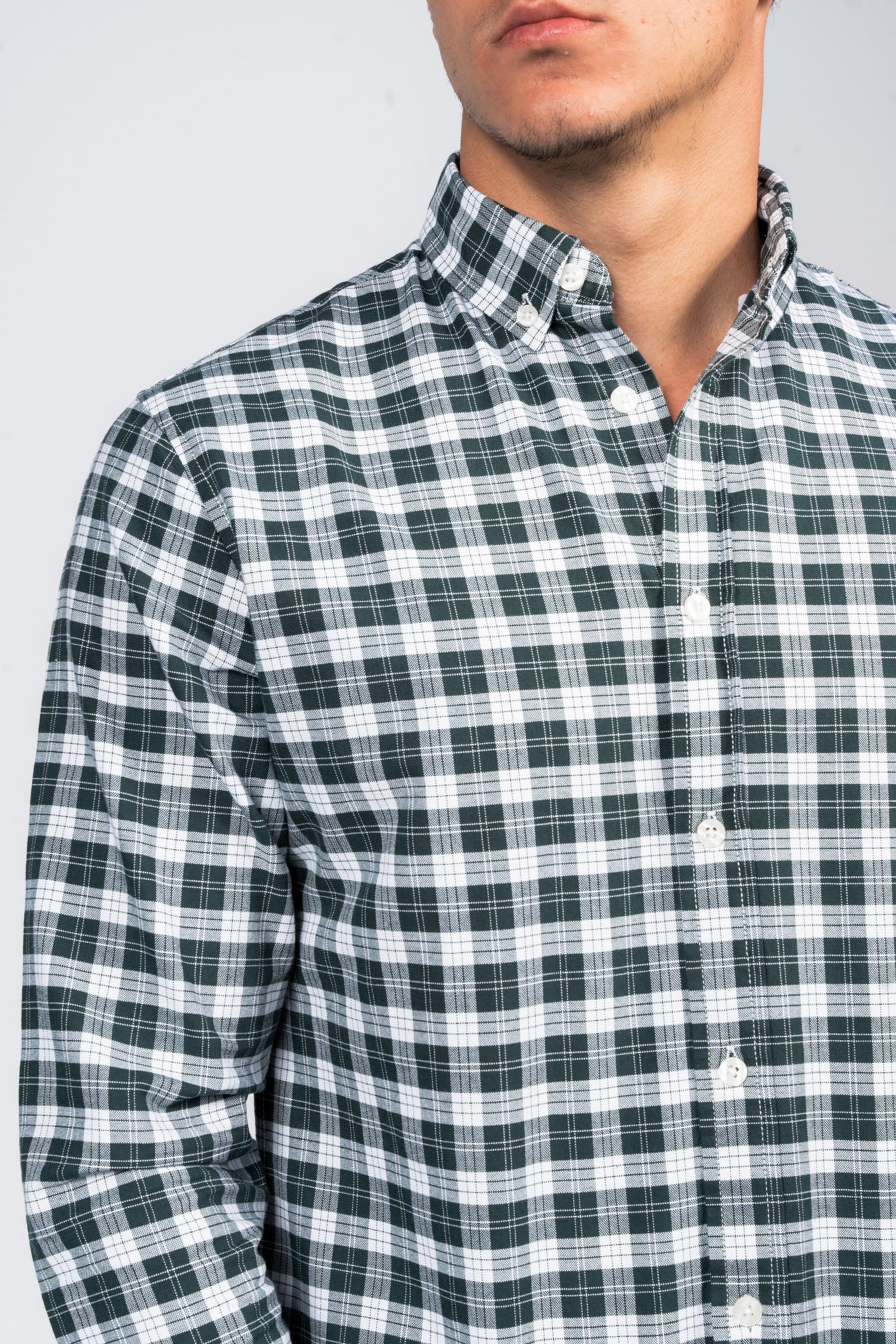 SHIRTSPRO Checked Smart Fit Shirt - Button-Down Collar - Pine Grove