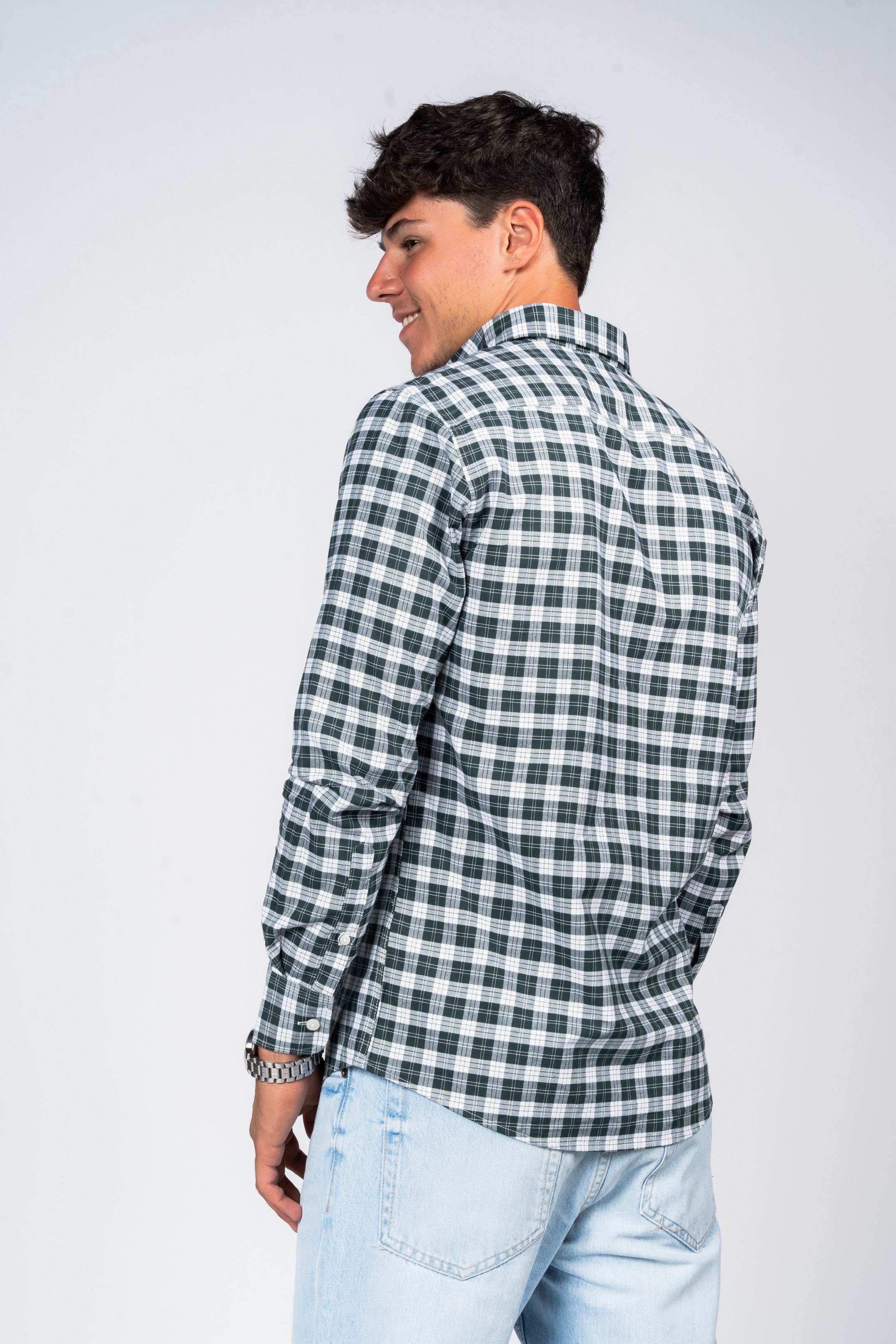 SHIRTSPRO Checked Smart Fit Shirt - Button-Down Collar - Pine Grove