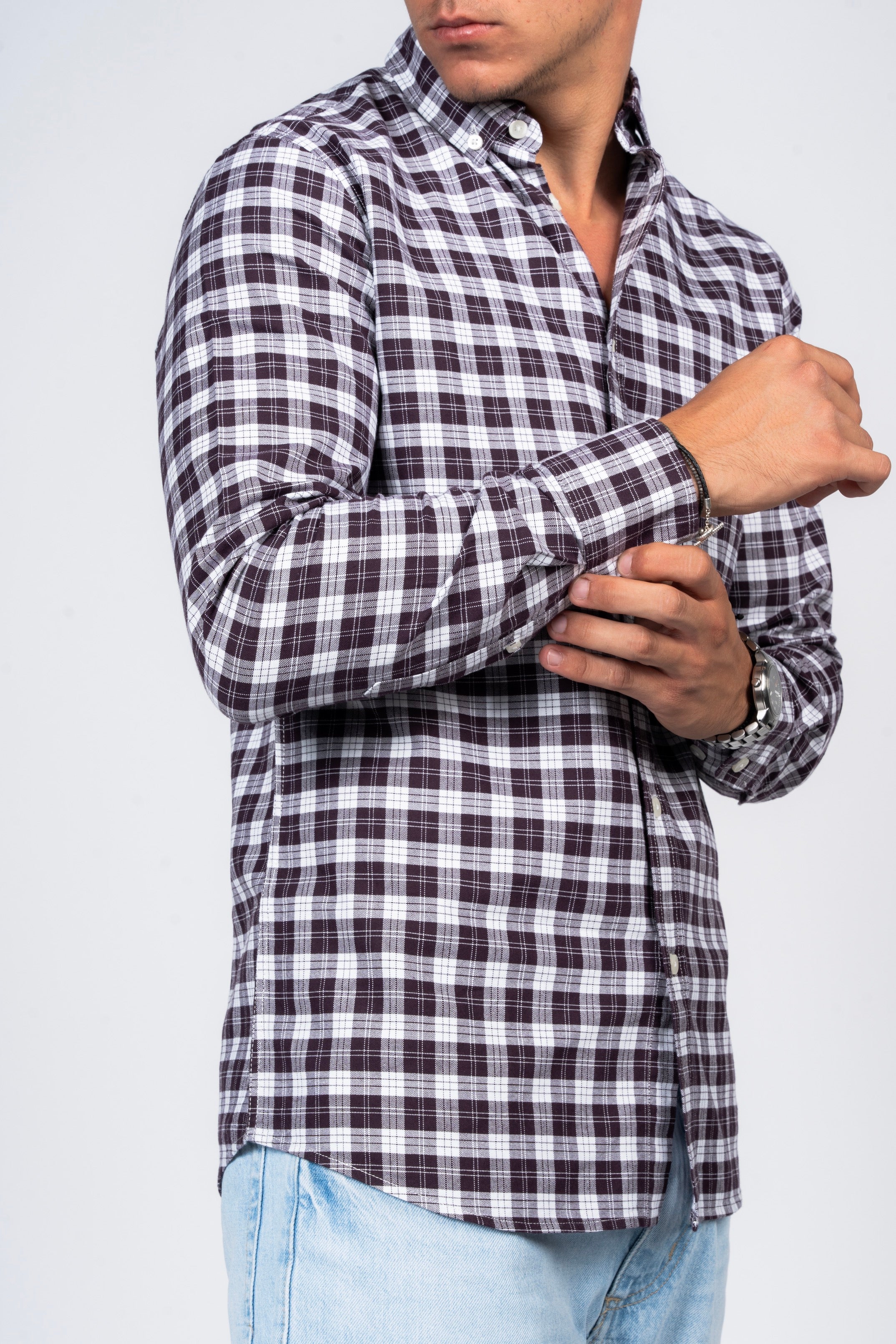 SHIRTSPRO Checked Smart Fit Shirt - Button-Down Collar - Pulm Perfect