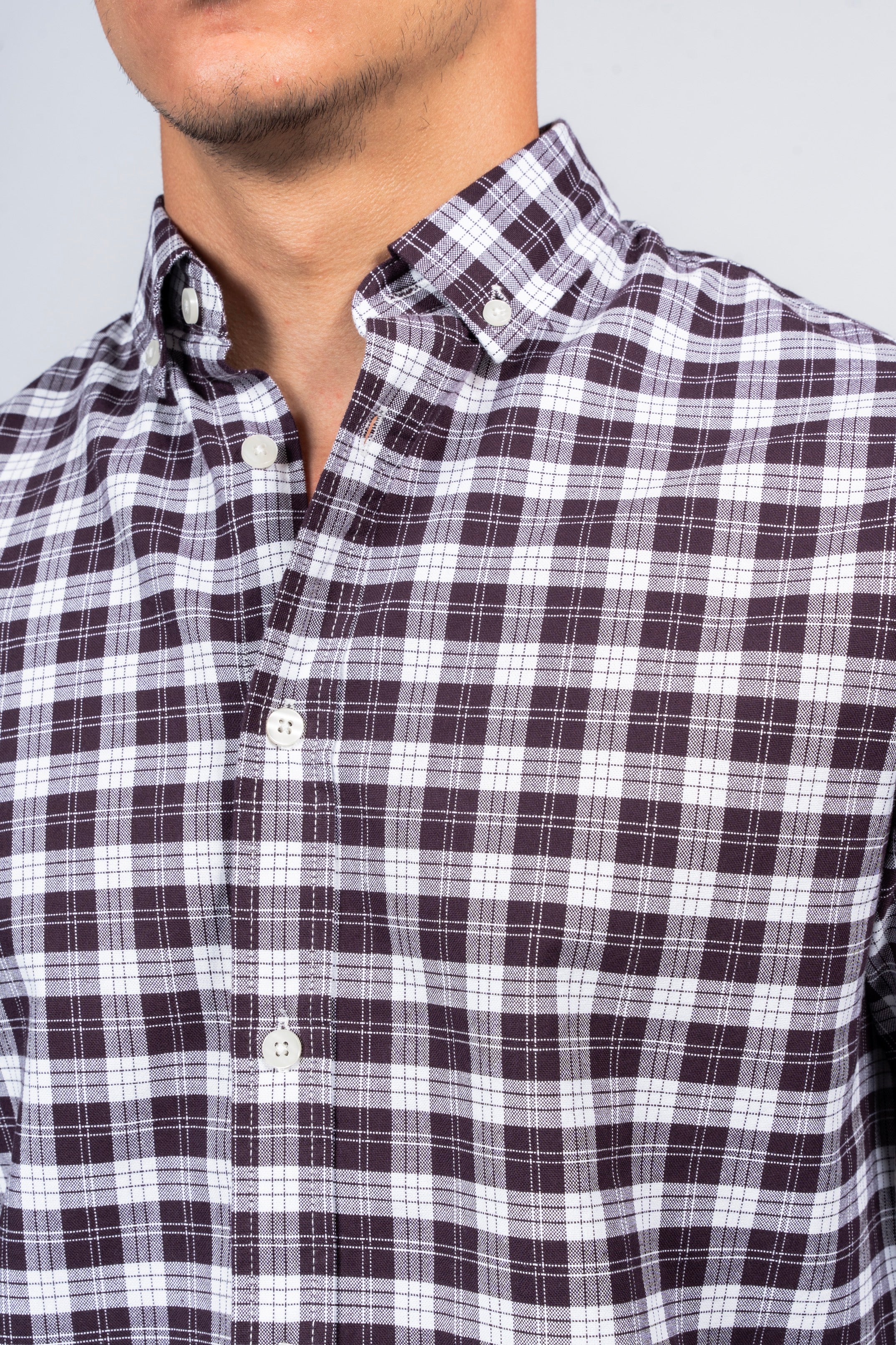 SHIRTSPRO Checked Smart Fit Shirt - Button-Down Collar - Pulm Perfect