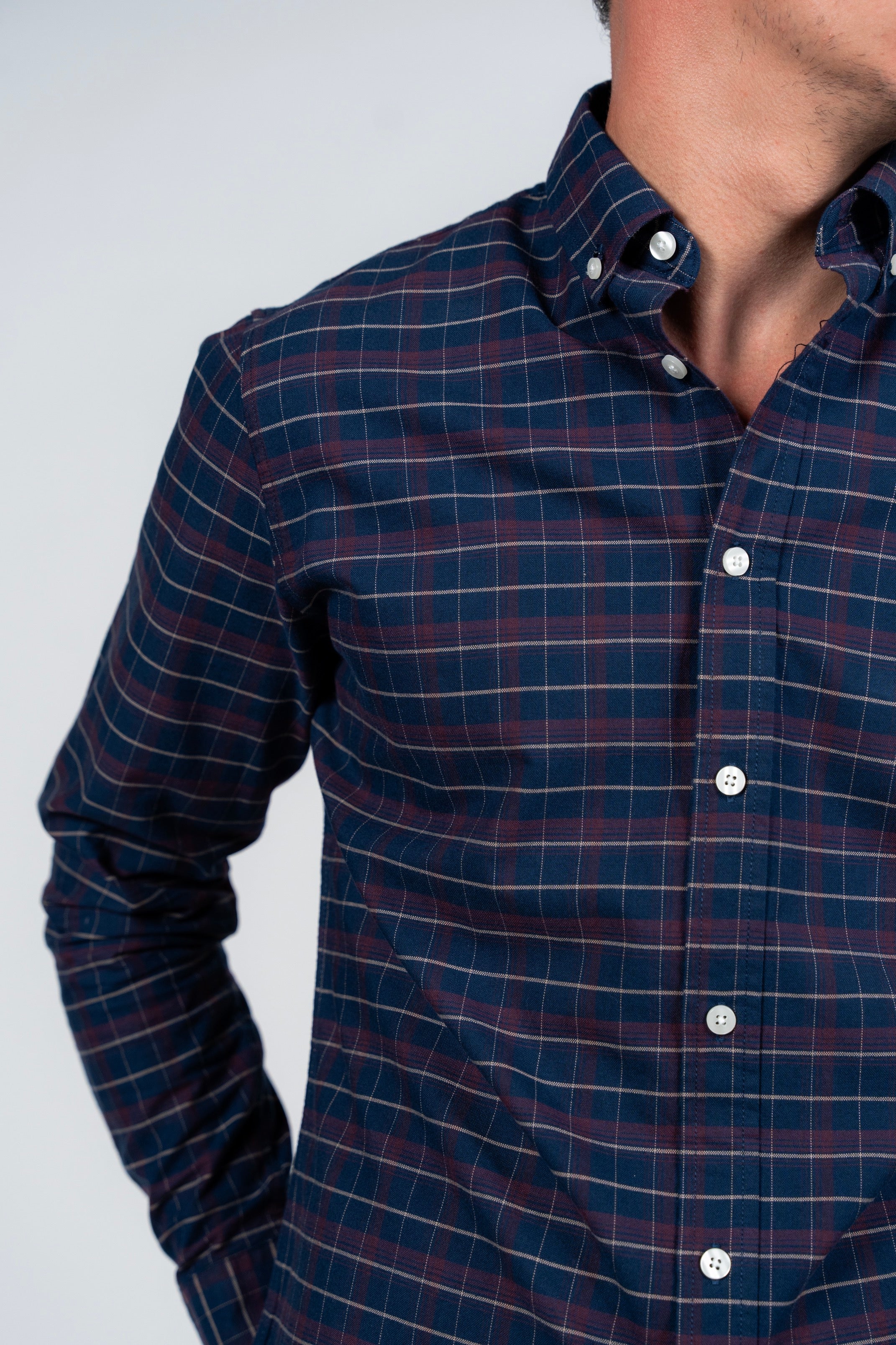 SHIRTSPRO Checked Smart Fit Shirt - Button-Down Collar - Black Iris
