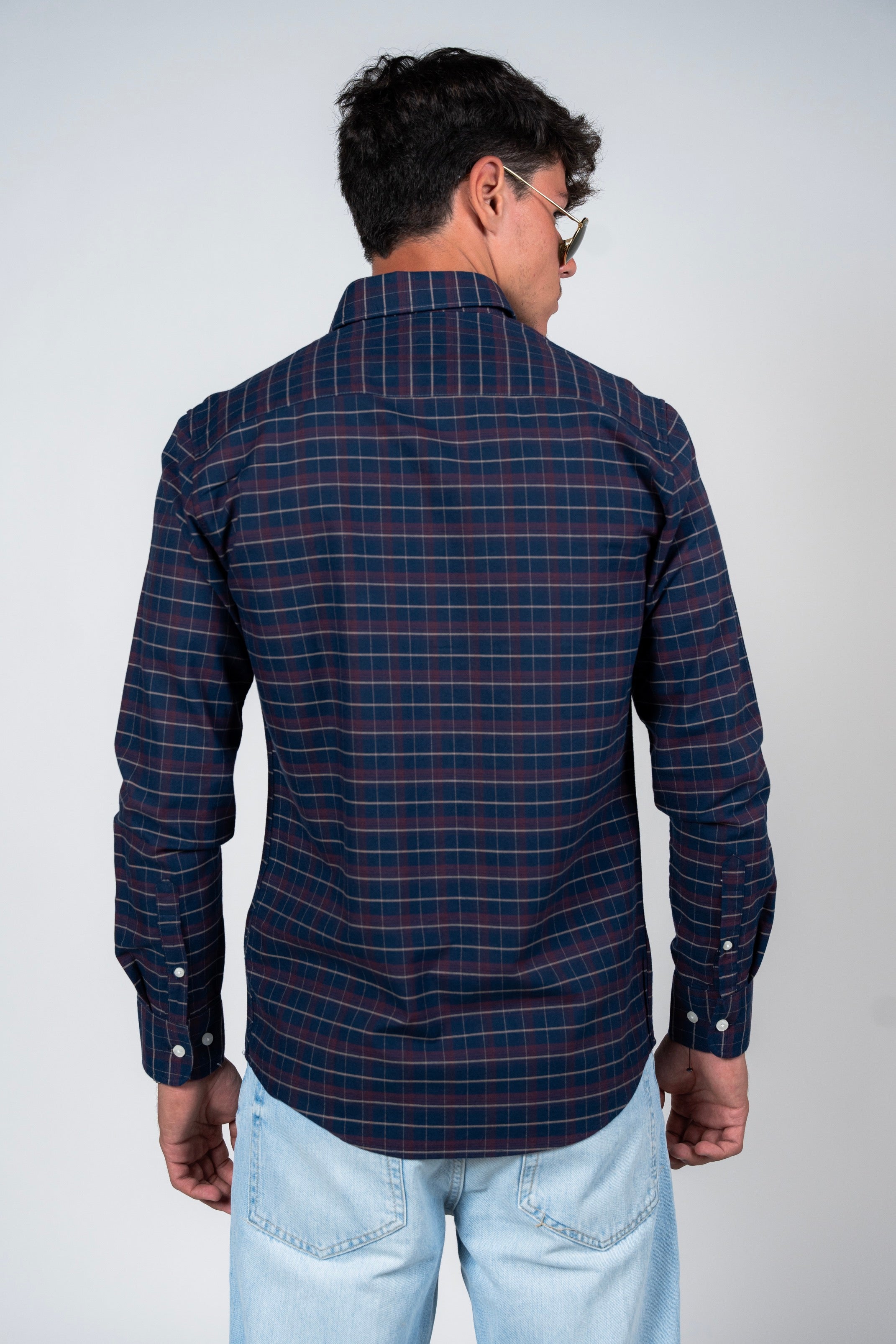 SHIRTSPRO Checked Smart Fit Shirt - Button-Down Collar - Black Iris