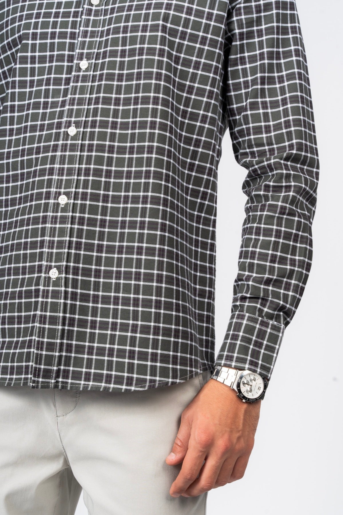 SHIRTSPRO Checked Smart Fit Shirt - Button-Down Collar - Green