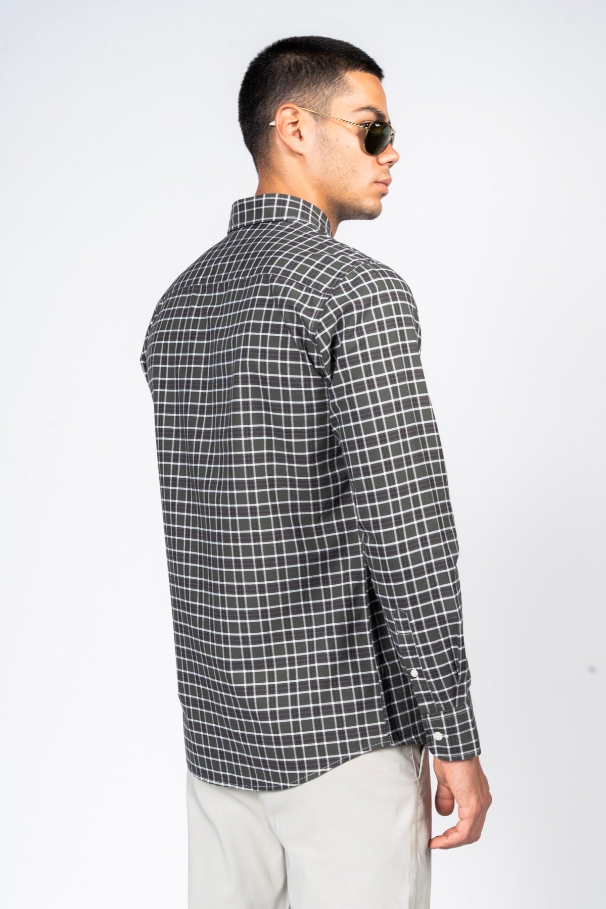 SHIRTSPRO Checked Smart Fit Shirt - Button-Down Collar - Green