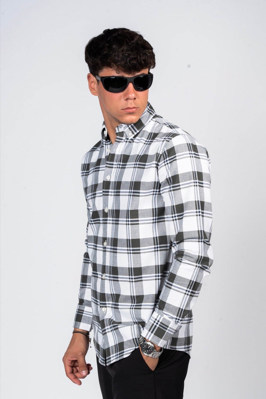 SHIRTSPRO Checked Smart Fit Shirt - Button-Down Collar - Green