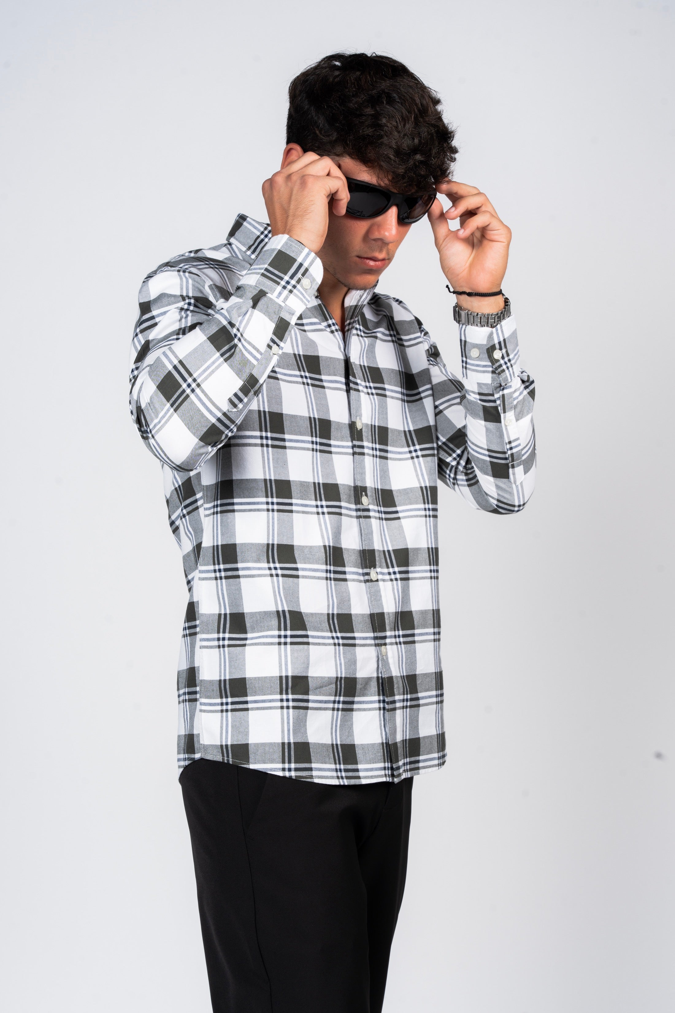 SHIRTSPRO Checked Smart Fit Shirt - Button-Down Collar - Green