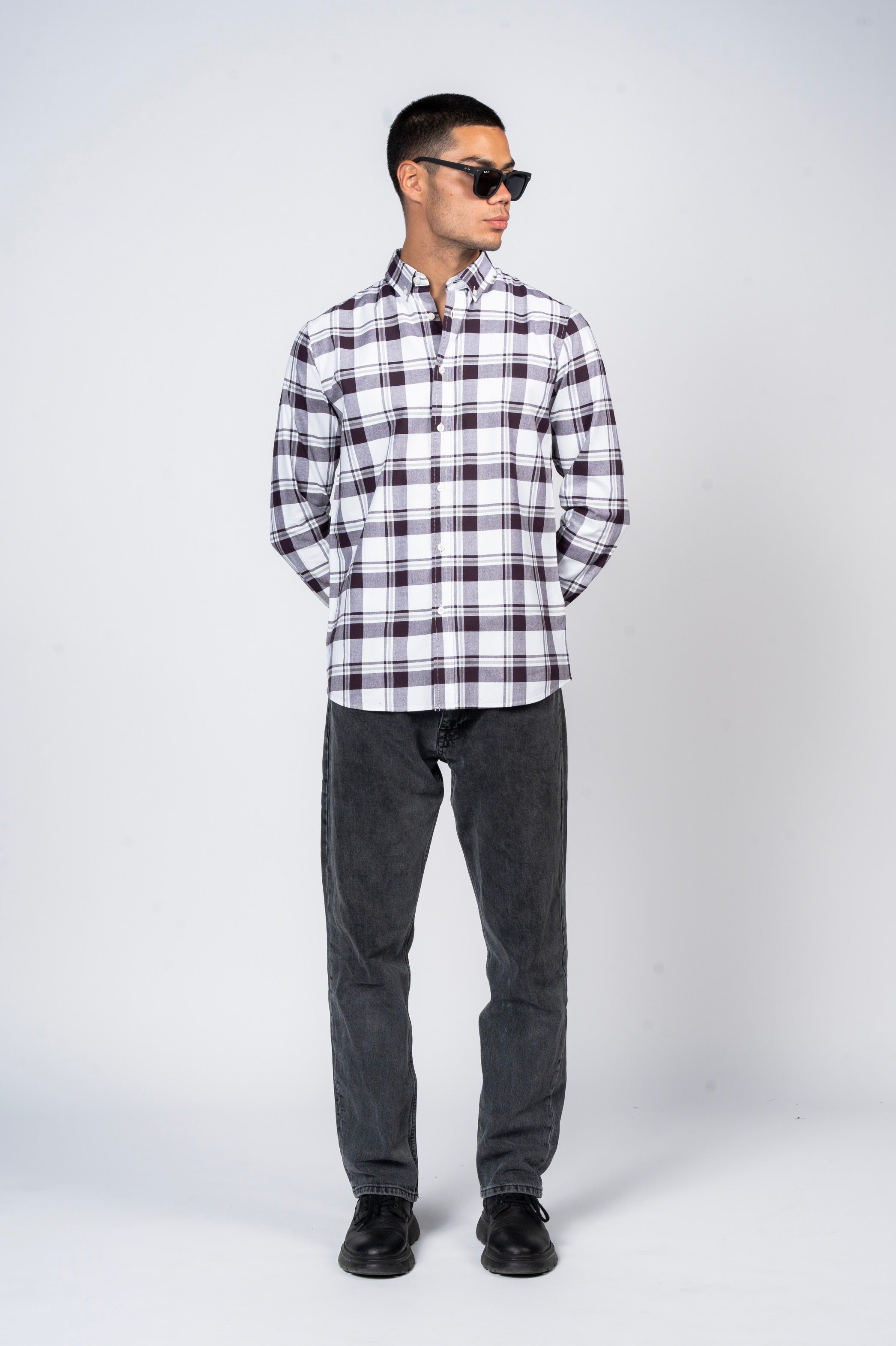 SHIRTSPRO Checked Smart Fit Shirt - Button-Down Collar - Pulm Perfect