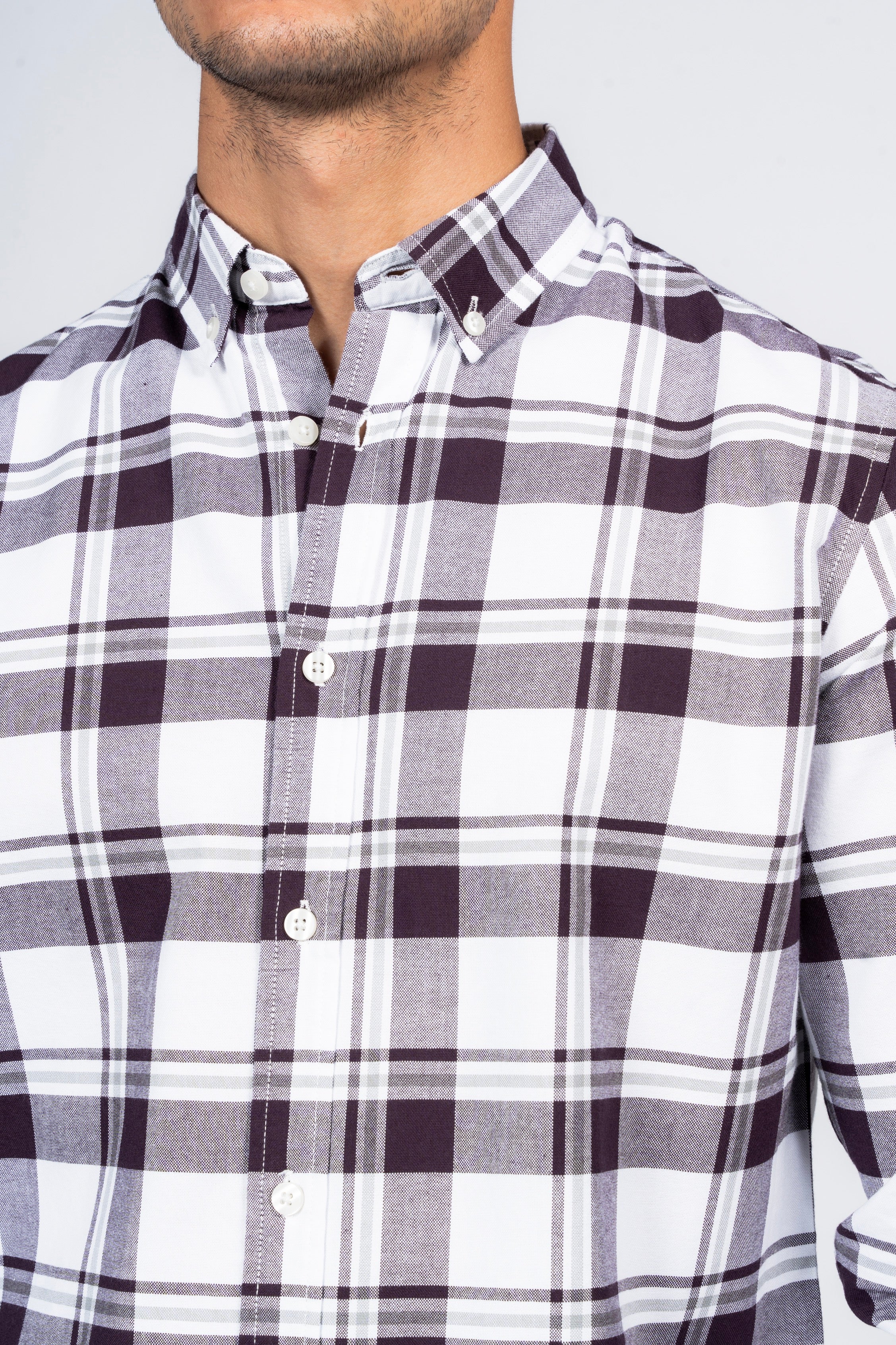 SHIRTSPRO Checked Smart Fit Shirt - Button-Down Collar - Pulm Perfect