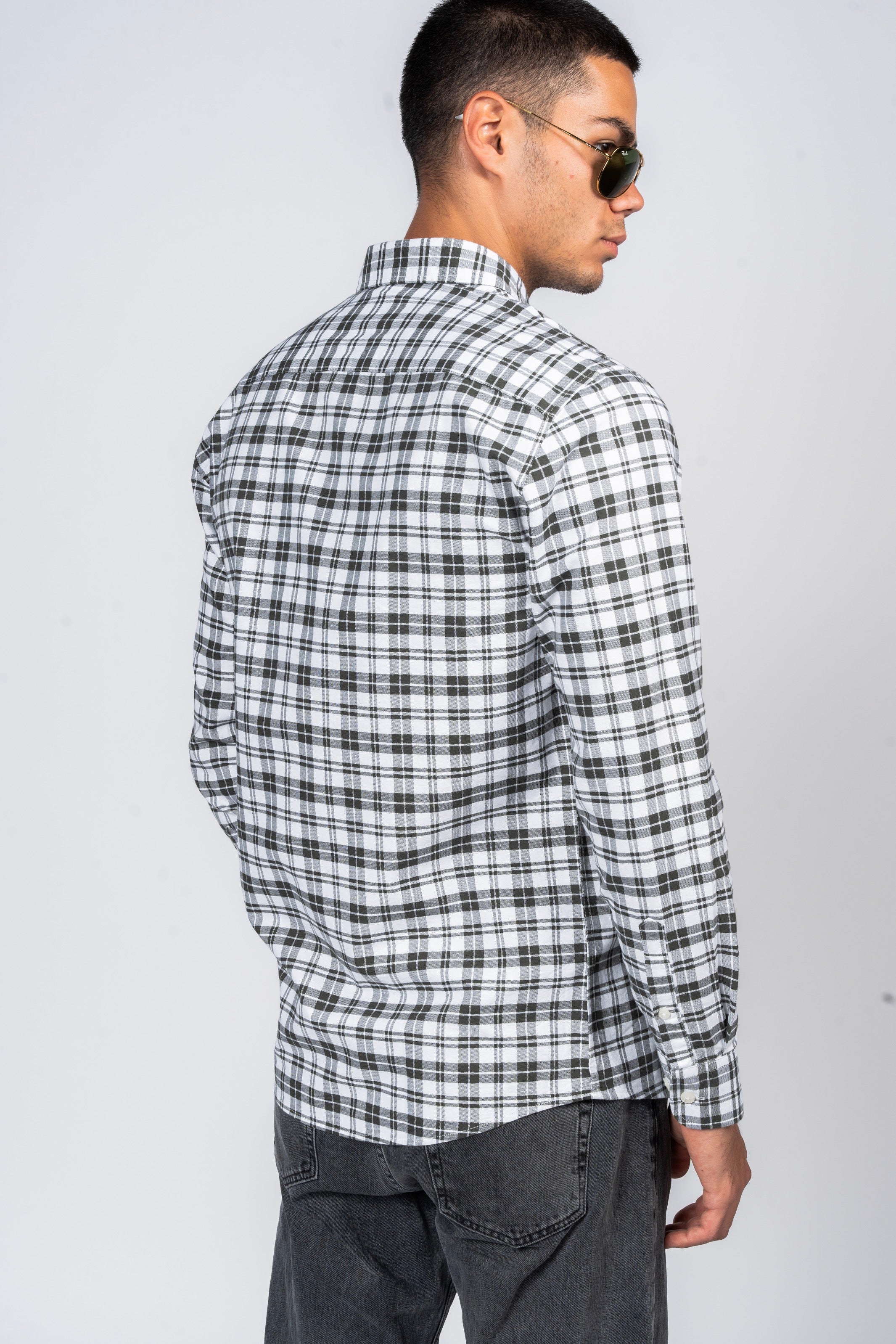 SHIRTSPRO Checked Smart Fit Shirt - Button-Down Collar - Green