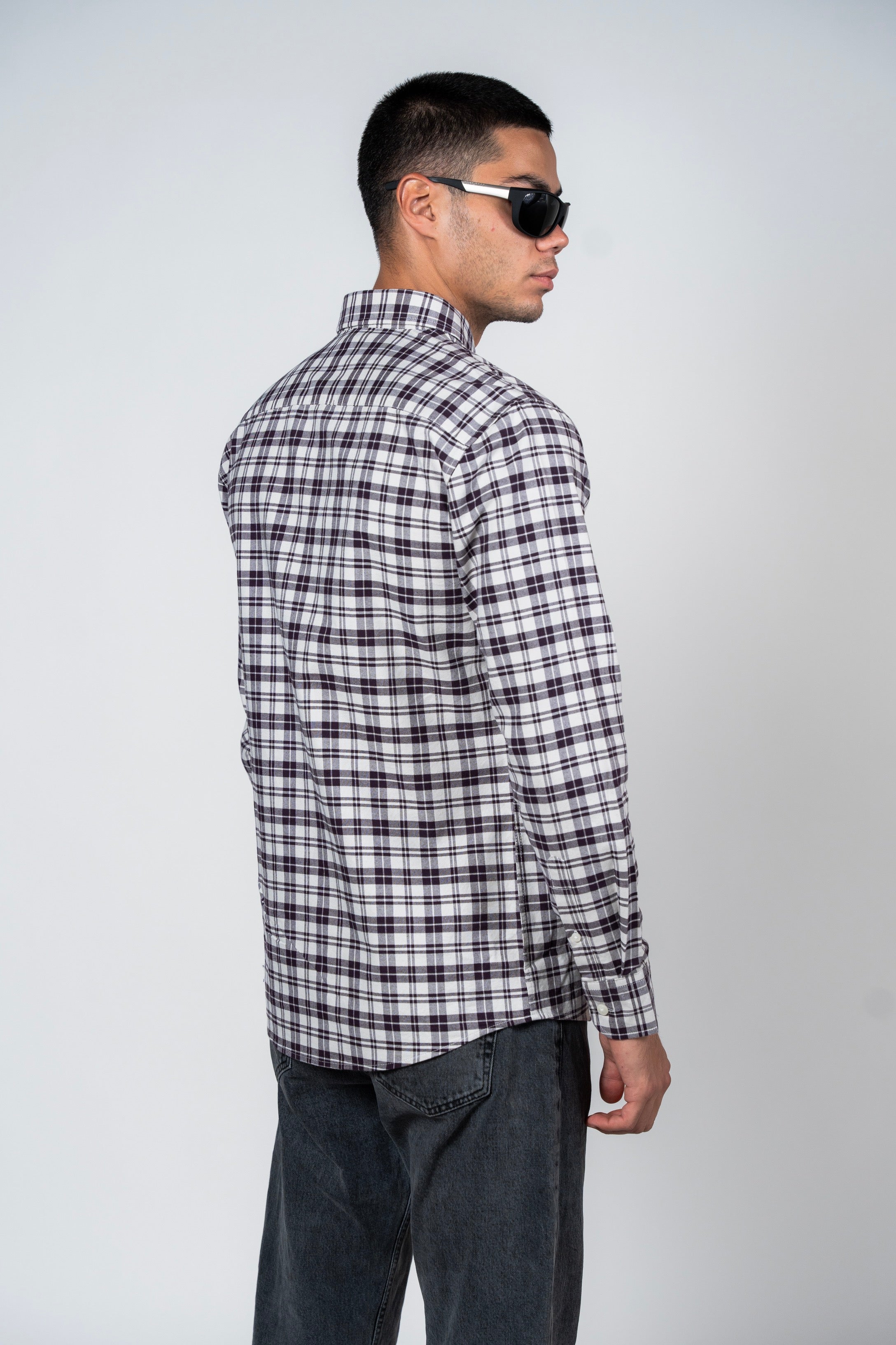 SHIRTSPRO Checked Smart Fit Shirt - Button-Down Collar - Light Beige