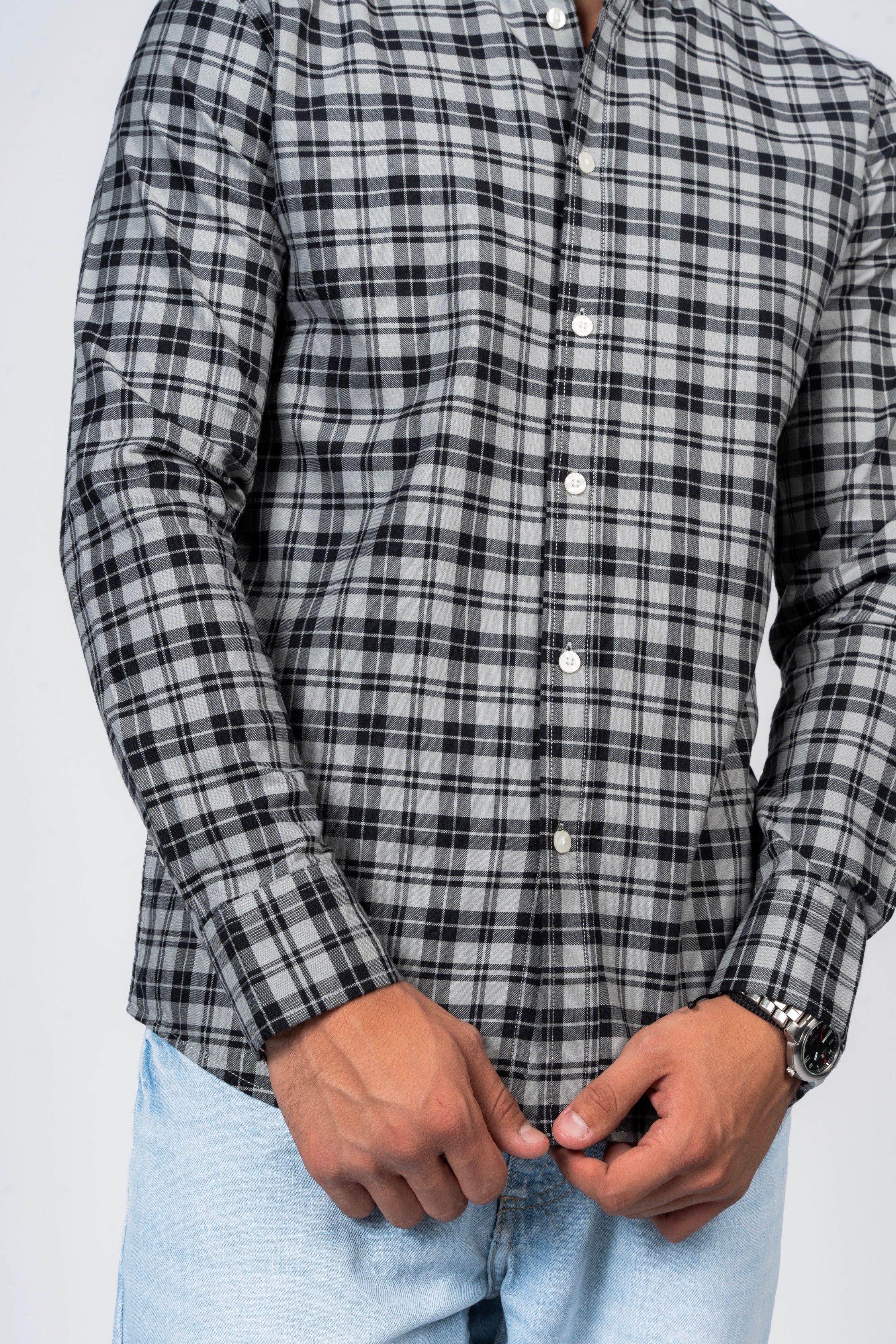 SHIRTSPRO Checked Smart Fit Shirt - Button-Down Collar - Wild Dove