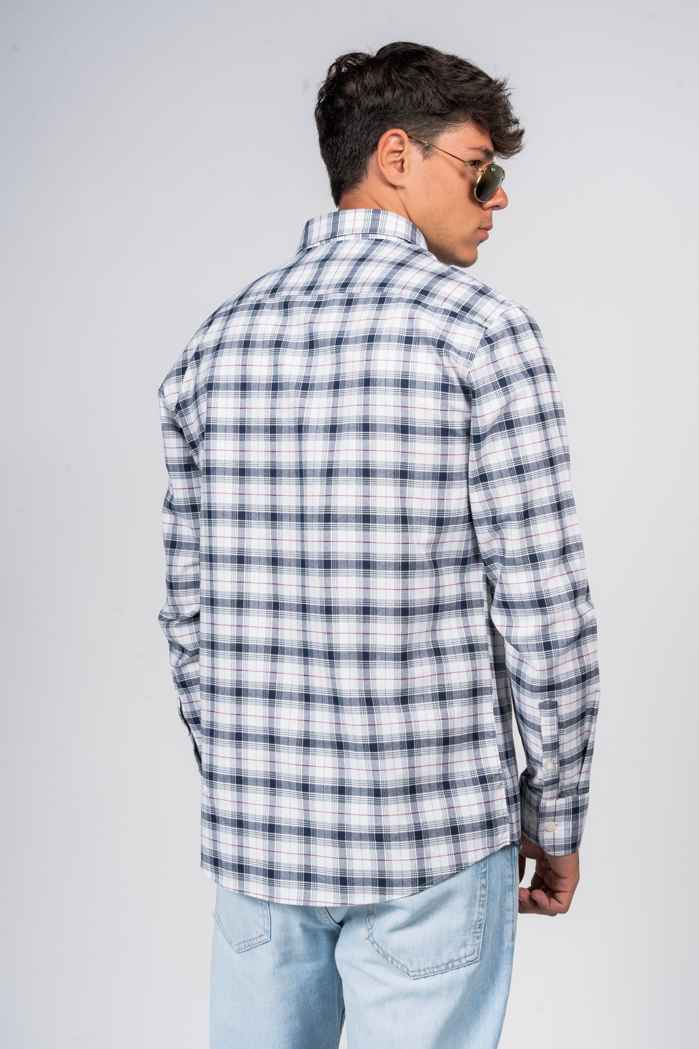SHIRTSPRO Checked Smart Fit Shirt - Button-Down Collar - Mood Indigo