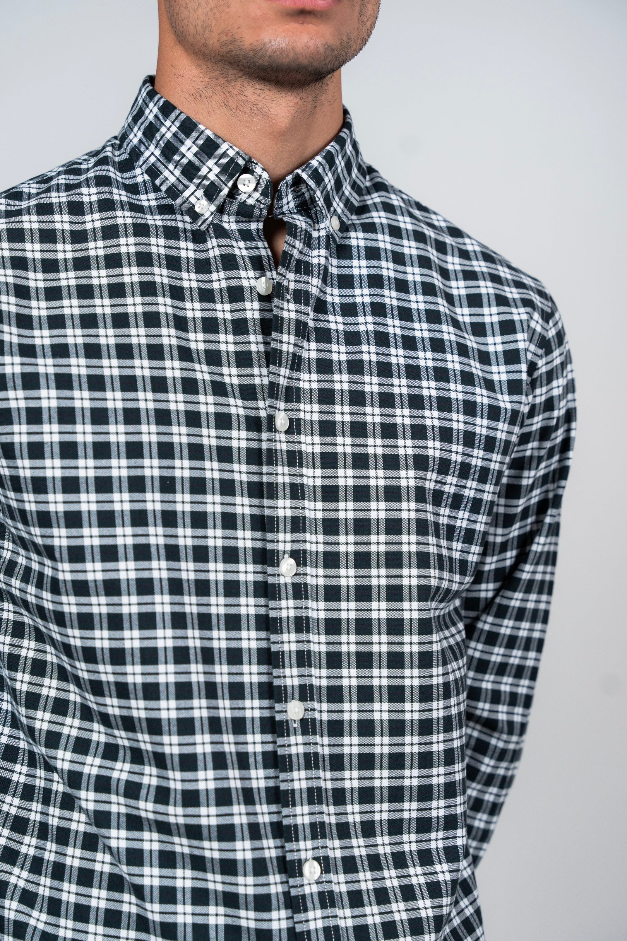 SHIRTSPRO Checked Smart Fit Shirt - Button-Down Collar - Green Gables