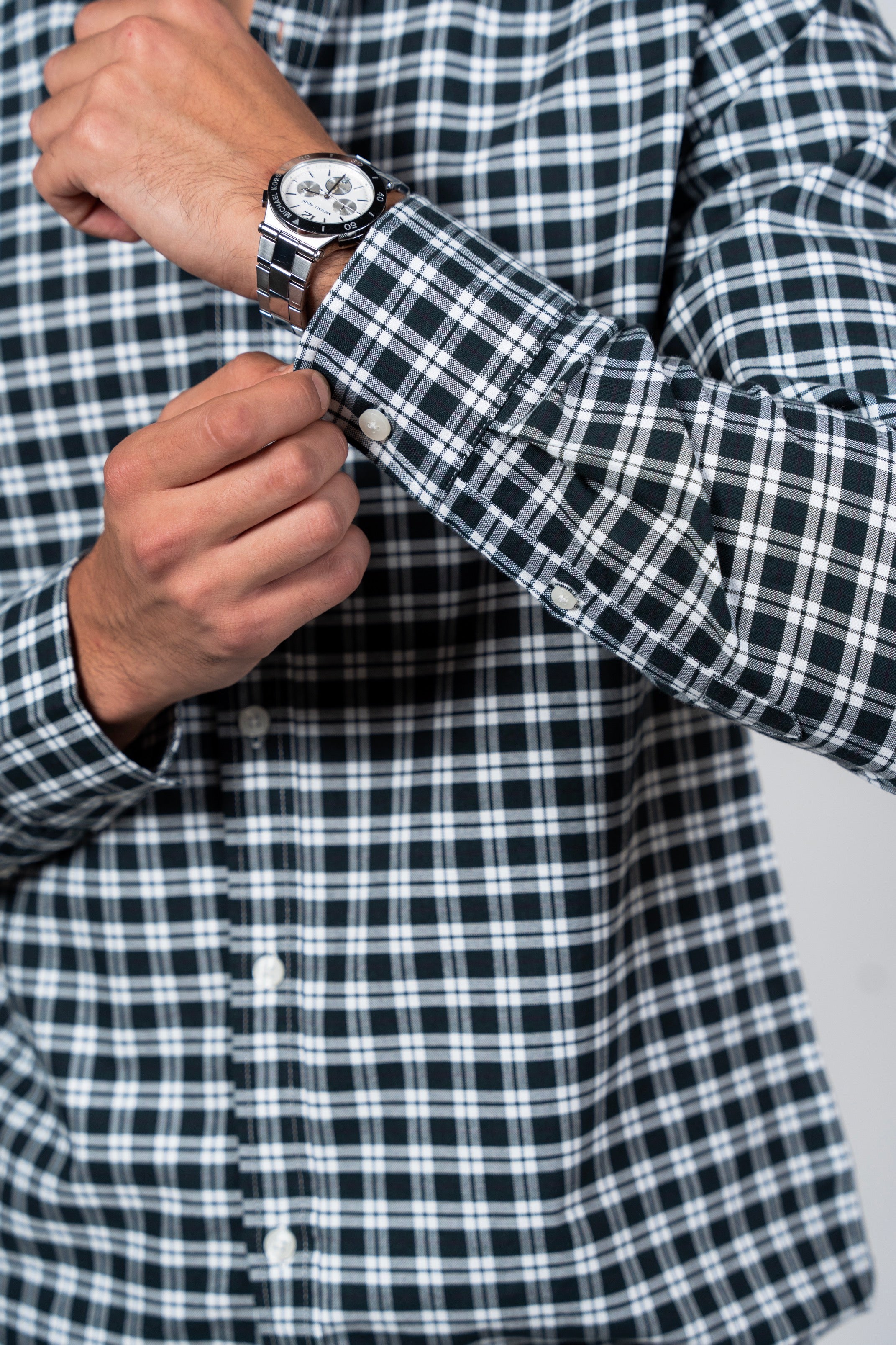 SHIRTSPRO Checked Smart Fit Shirt - Button-Down Collar - Green Gables