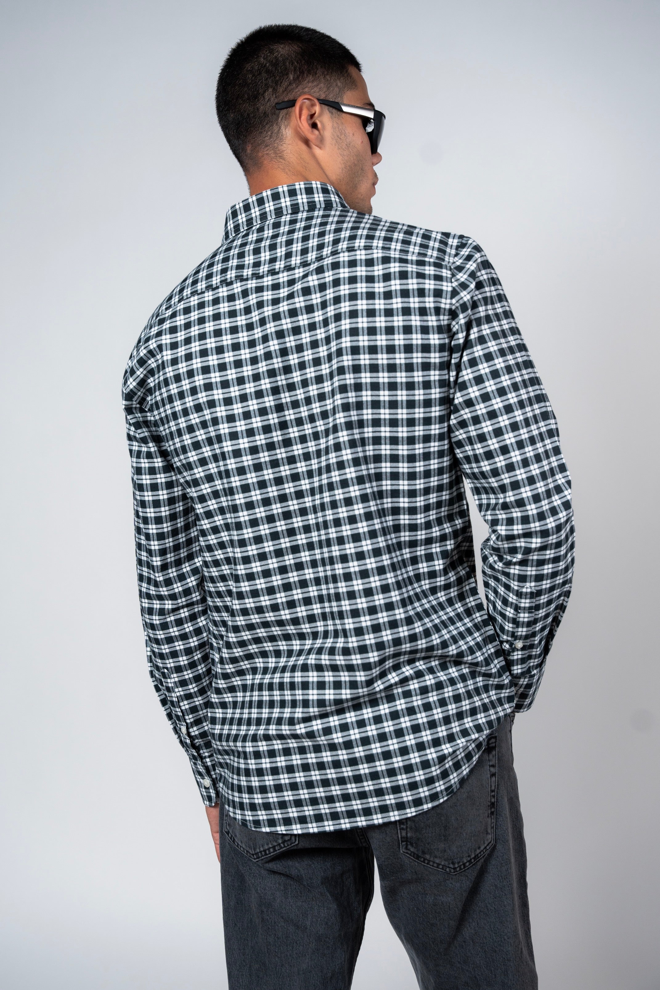 SHIRTSPRO Checked Smart Fit Shirt - Button-Down Collar - Green Gables