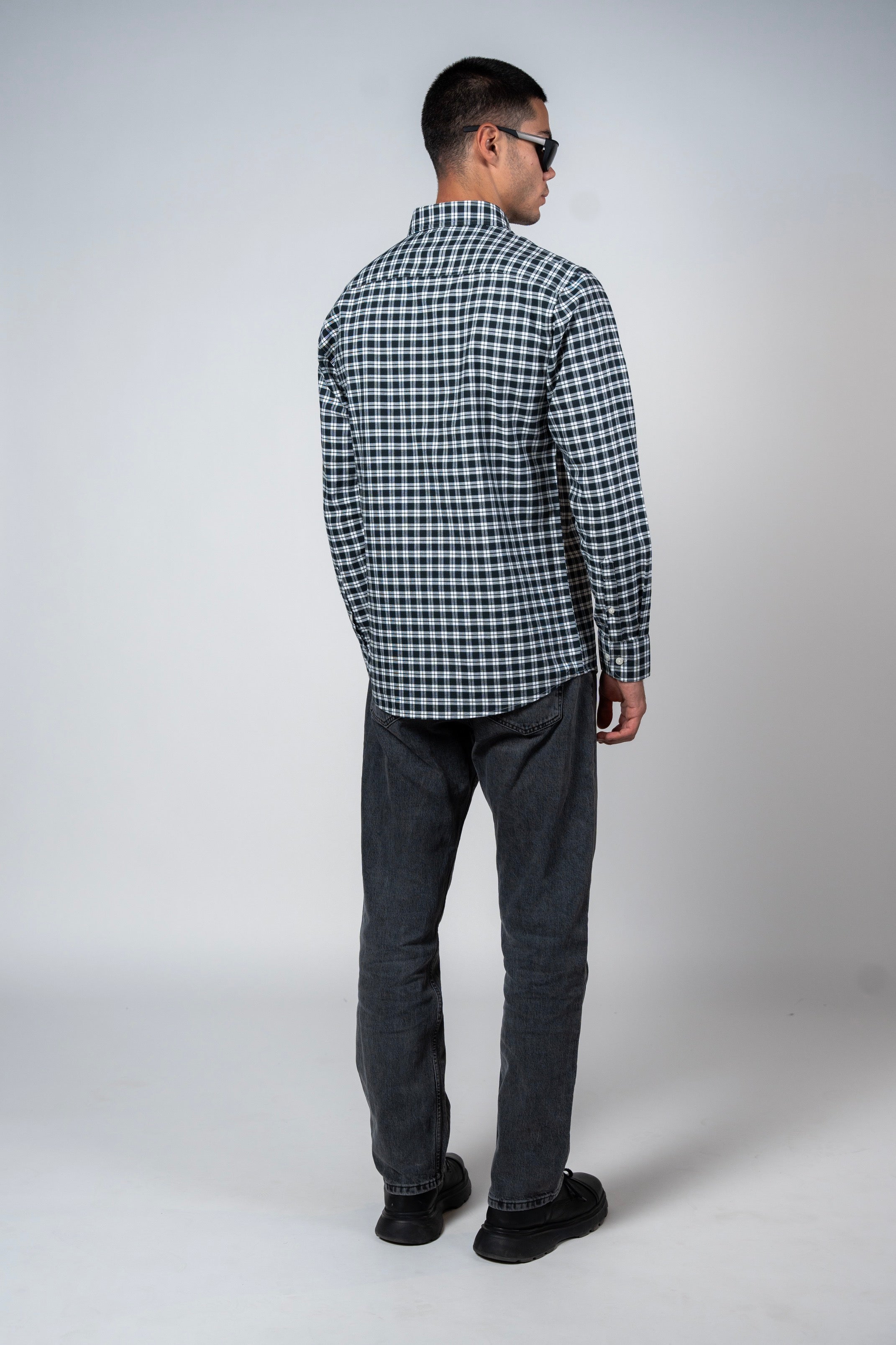 SHIRTSPRO Checked Smart Fit Shirt - Button-Down Collar - Green Gables
