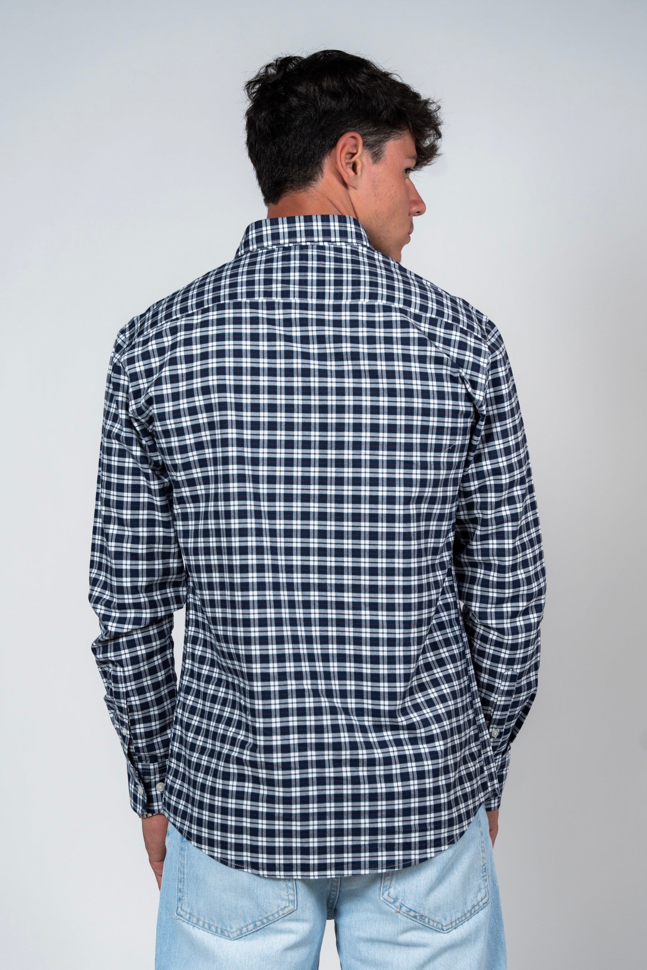 SHIRTSPRO Checked Smart Fit Shirt - Button-Down Collar - Mood Indigo
