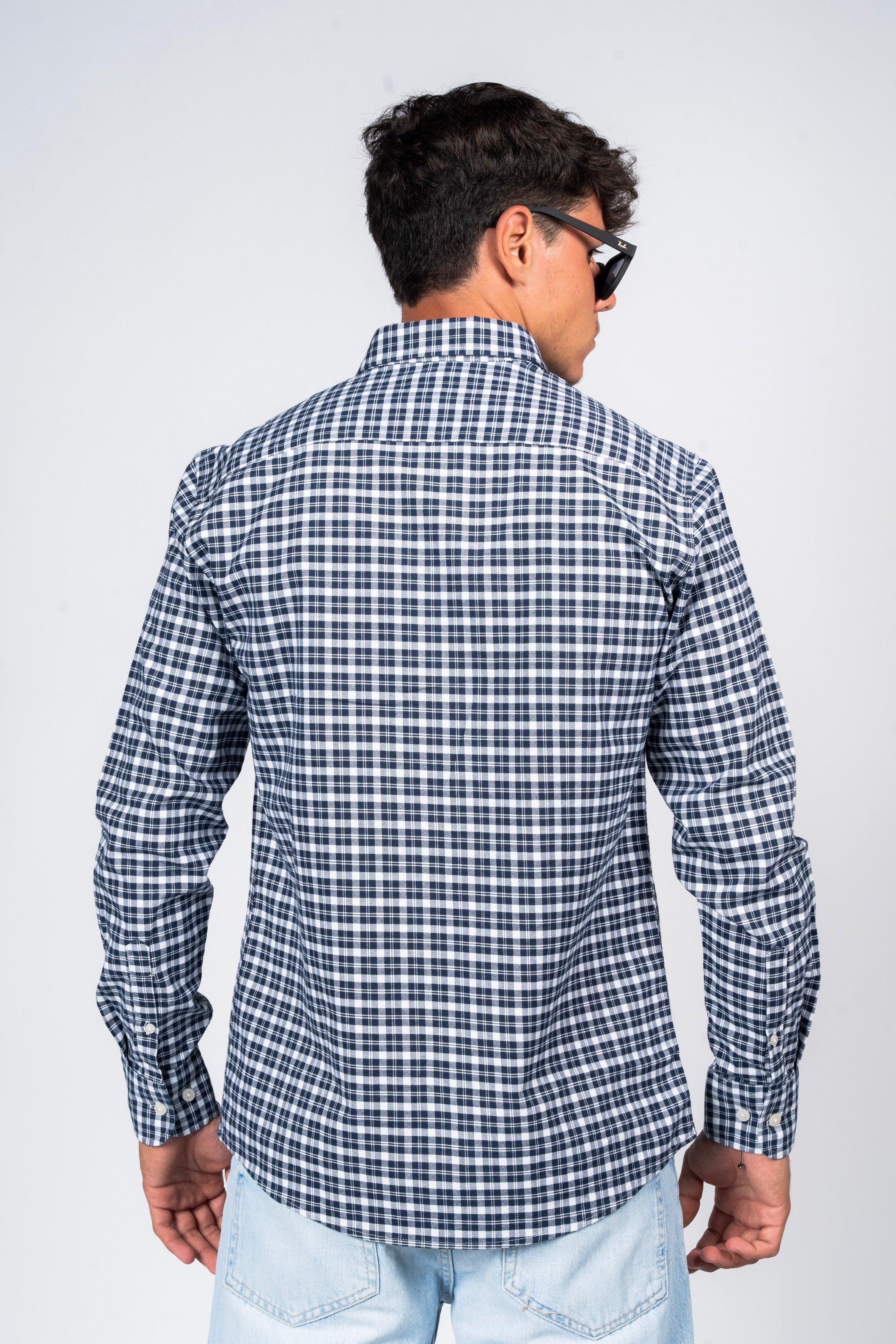 SHIRTSPRO Checked Smart Fit Shirt - Button-Down Collar - Black Iris