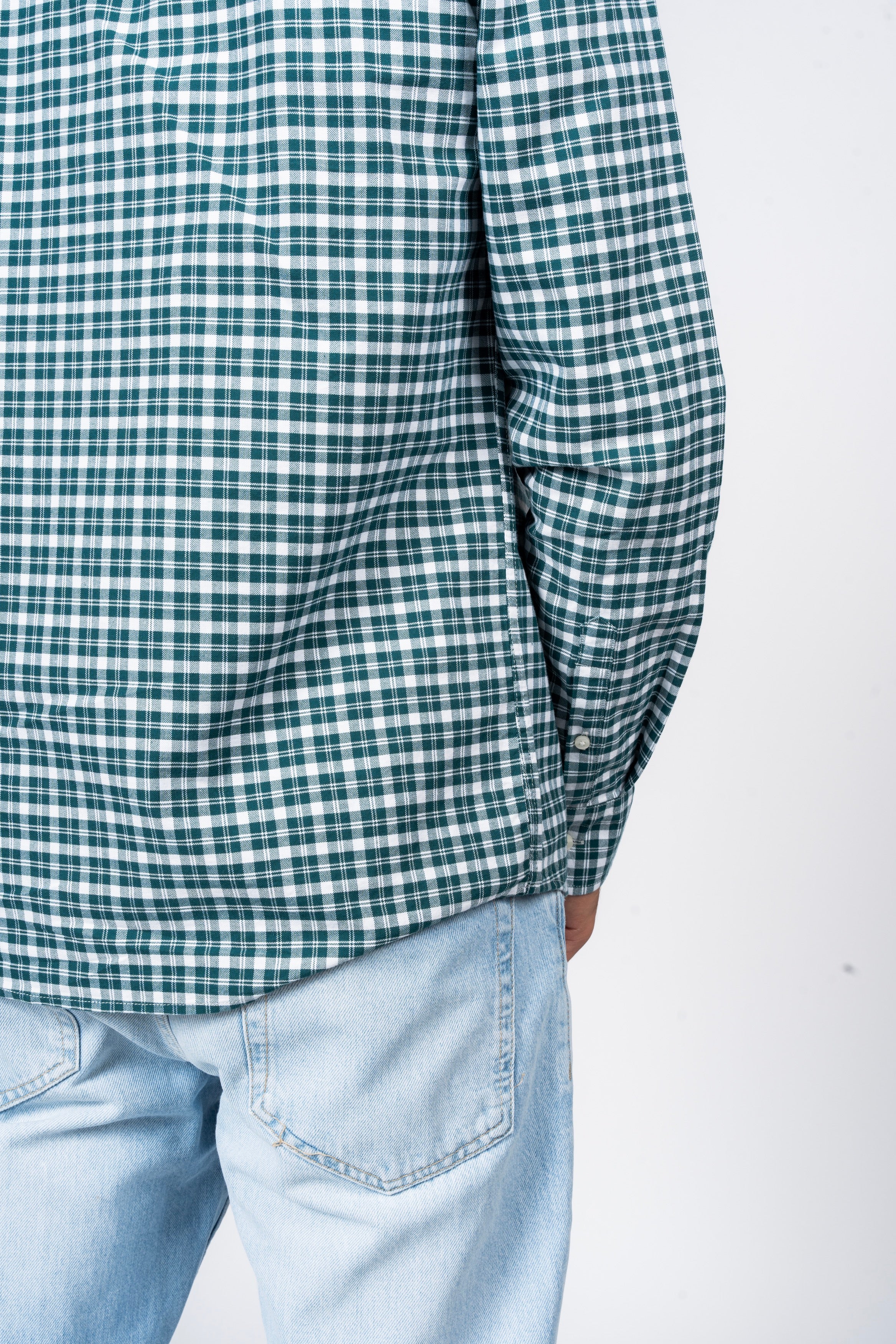 SHIRTSPRO Checked Smart Fit Shirt - Button-Down Collar - Deep Teal