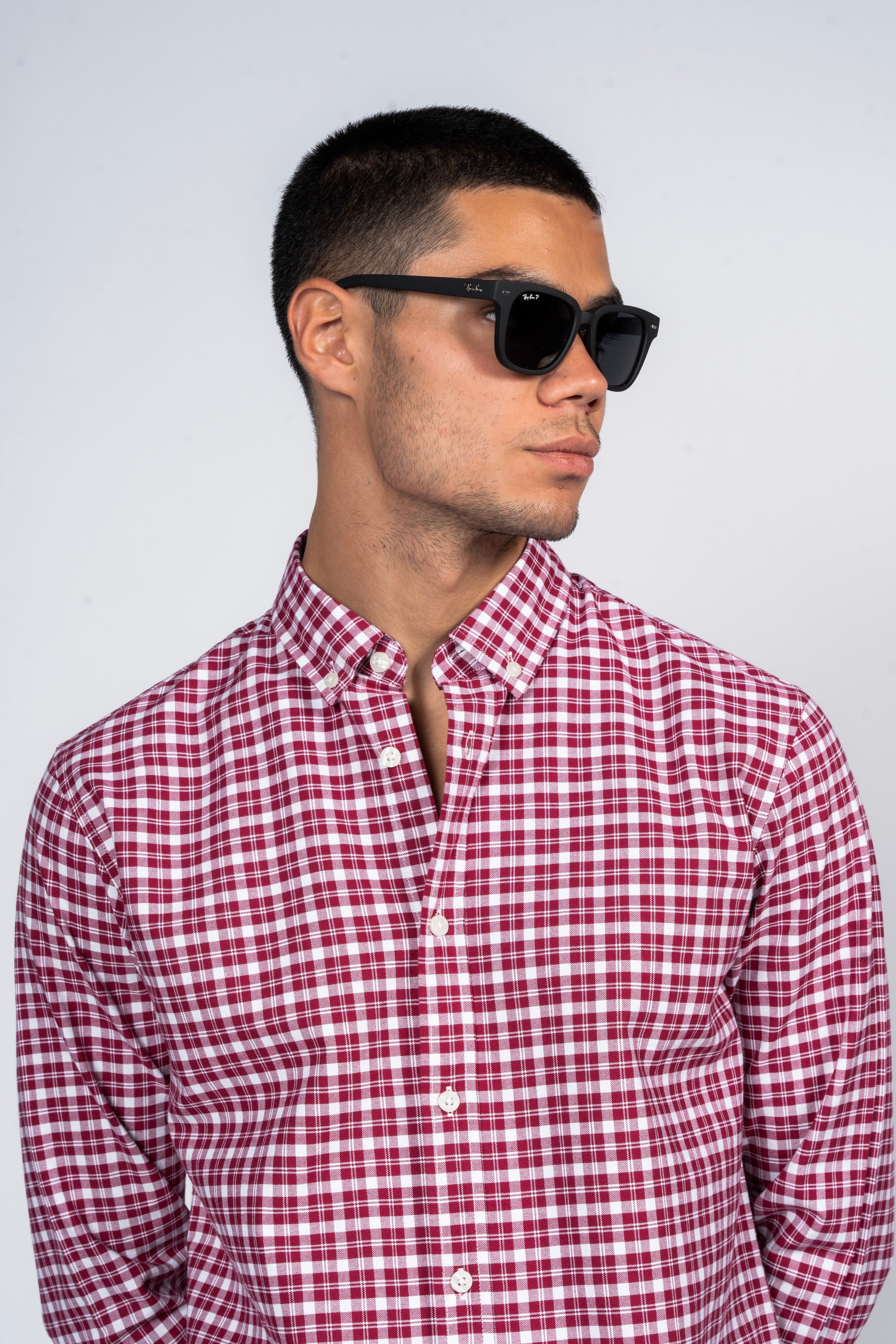 SHIRTSPRO Checked Smart Fit Shirt - Button-Down Collar - Red