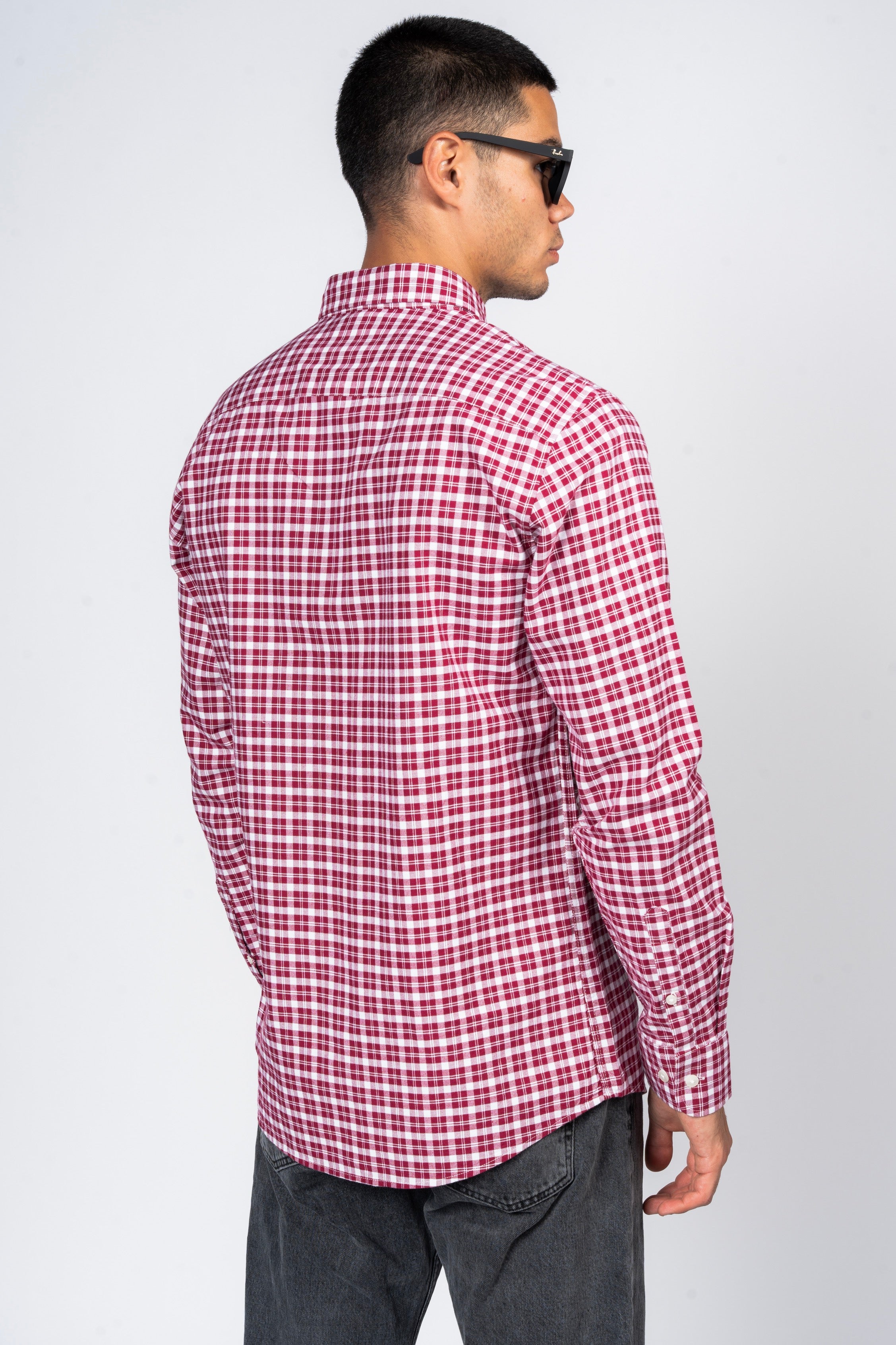 SHIRTSPRO Checked Smart Fit Shirt - Button-Down Collar - Red