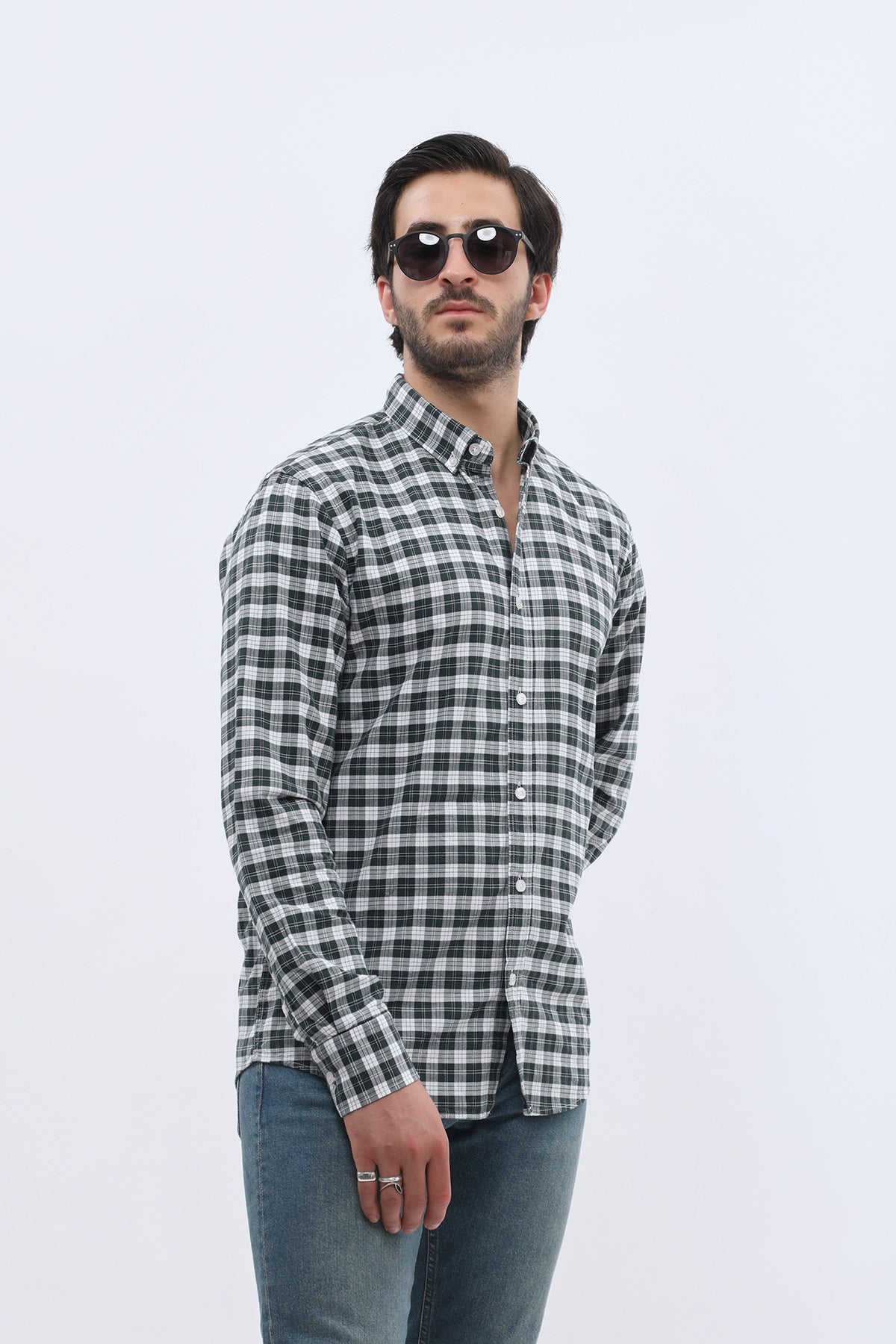 SHIRTSPRO Checked Oxford Regular Fit Shirt - Button-Down Collar - Pine Grove