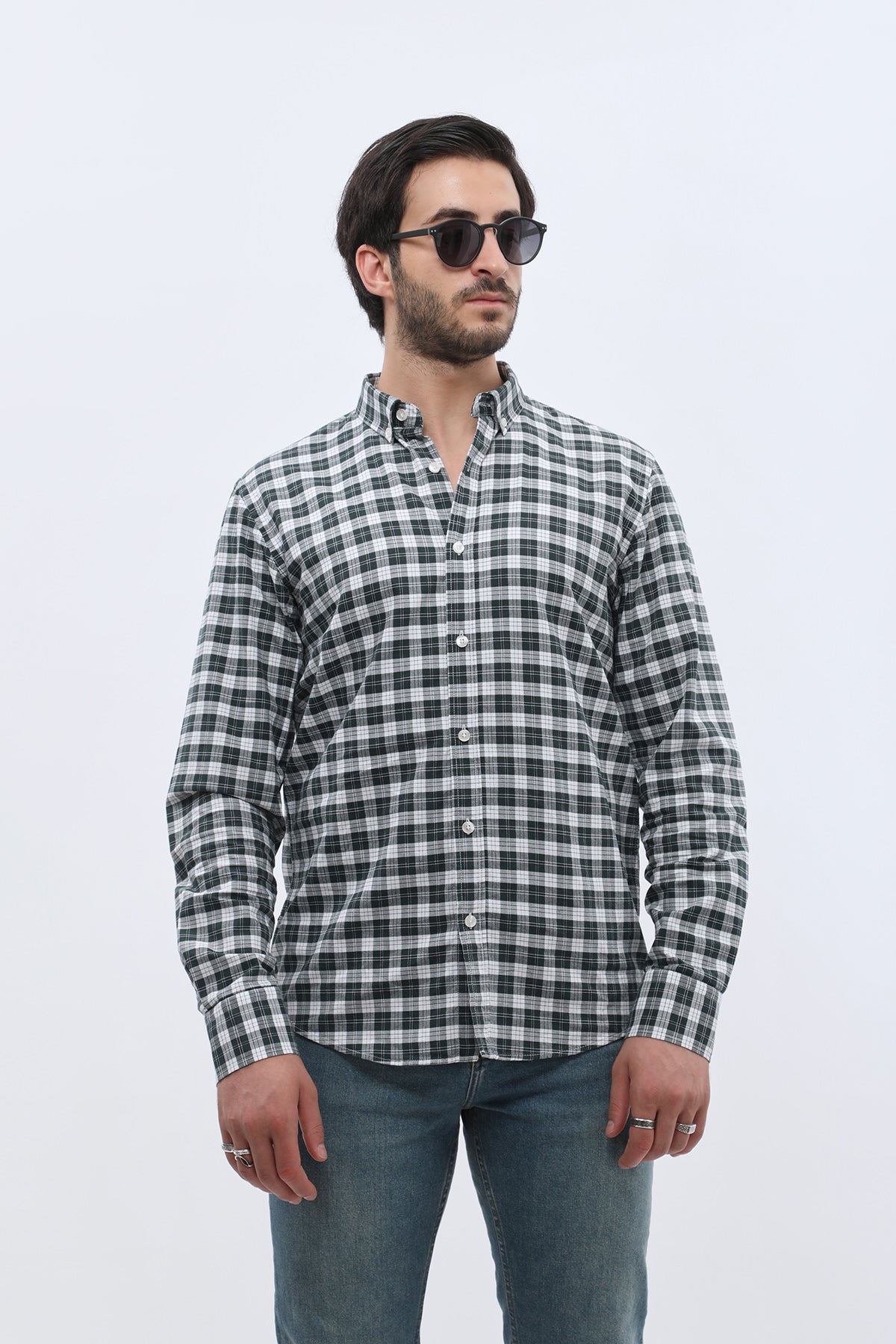 SHIRTSPRO Checked Oxford Regular Fit Shirt - Button-Down Collar - Pine Grove