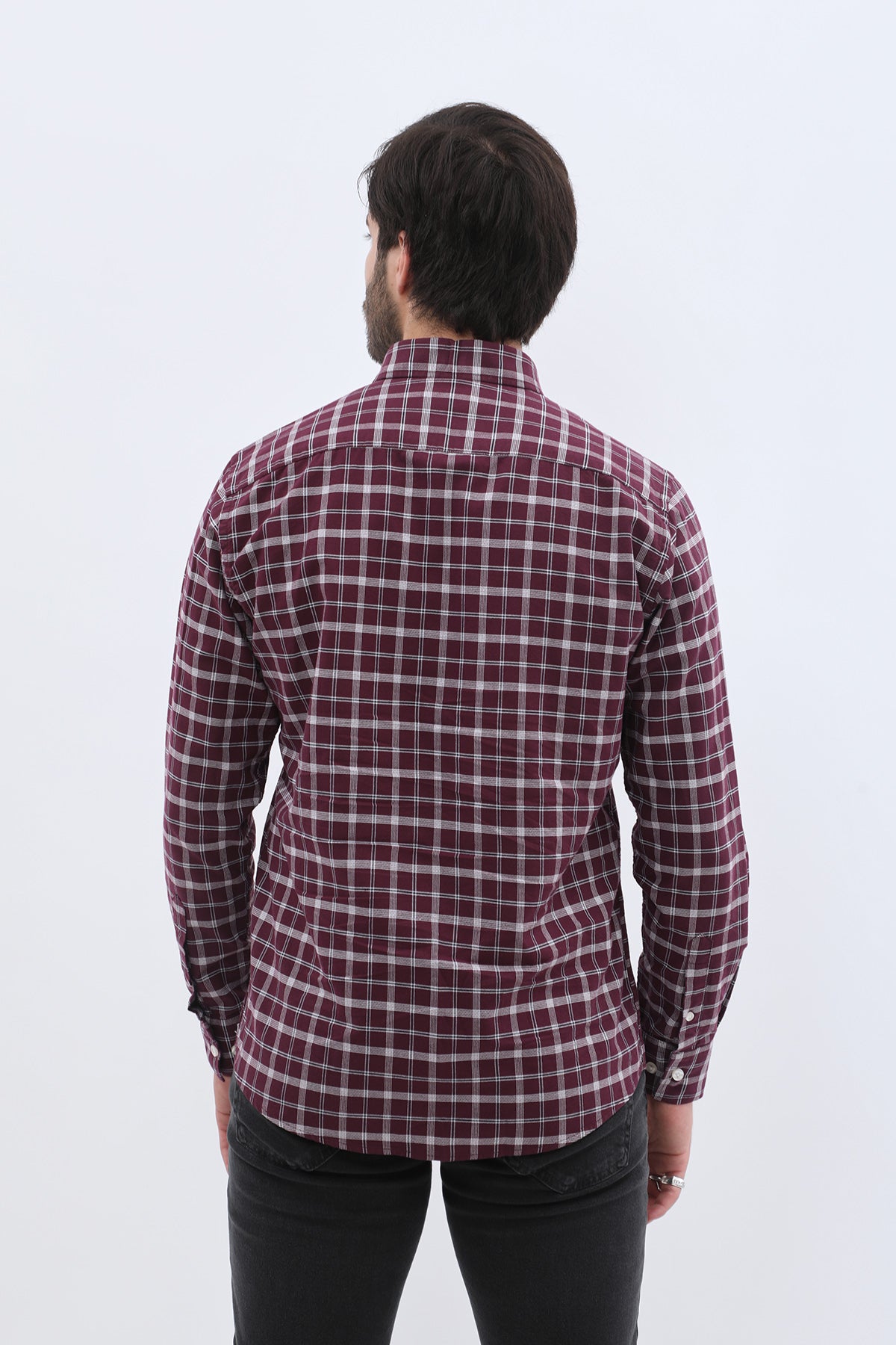 SHIRTSPRO Checked Oxford Regular Fit Shirt - Button-Down Collar - Winetasting
