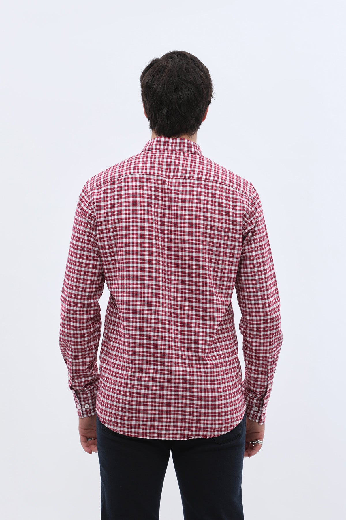 SHIRTSPRO Checked Oxford Regular Fit Shirt - Button-Down Collar - Rhododendron