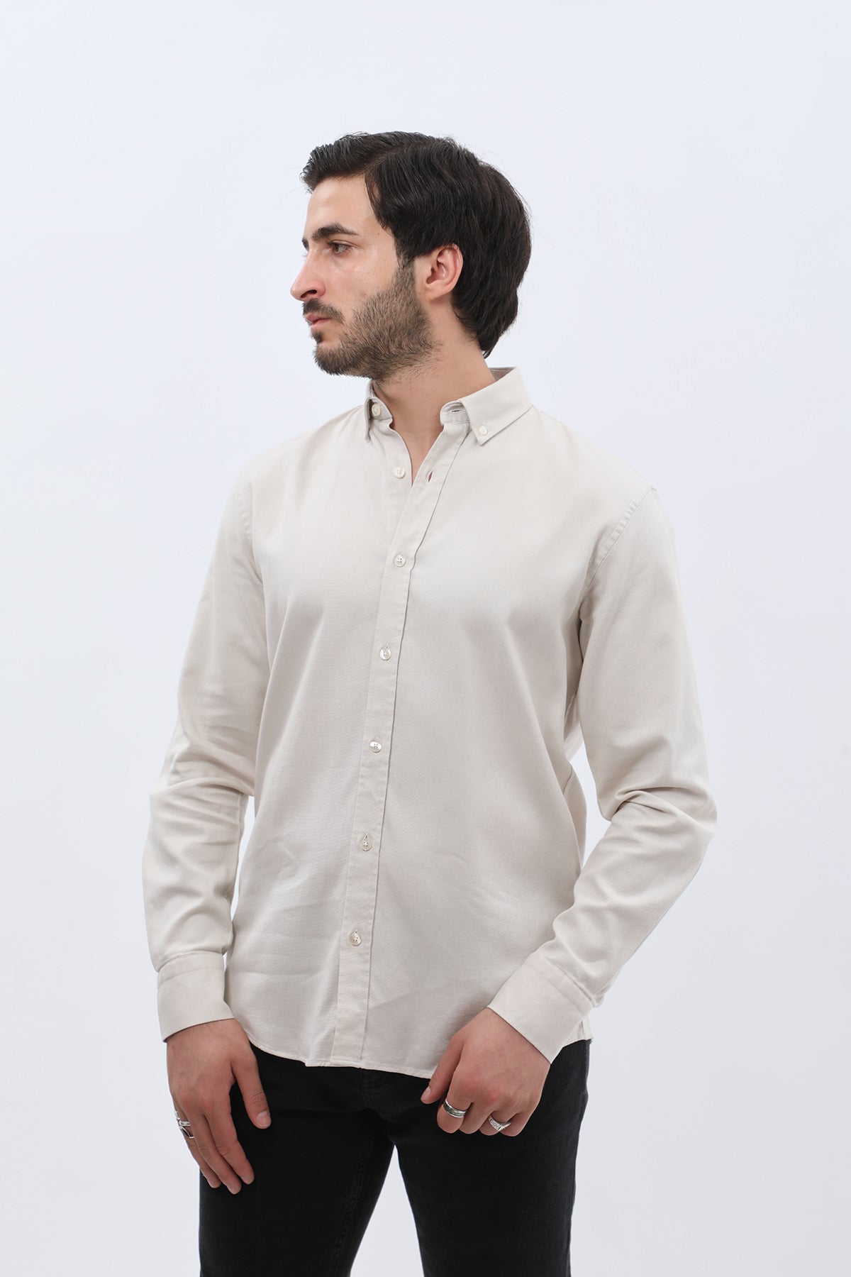 SHIRTSPRO Basket Regular Fit Shirt - Button-Down Collar - L.Beige