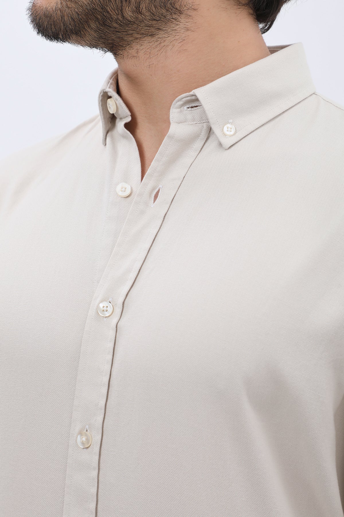 SHIRTSPRO Basket Regular Fit Shirt - Button-Down Collar - L.Beige