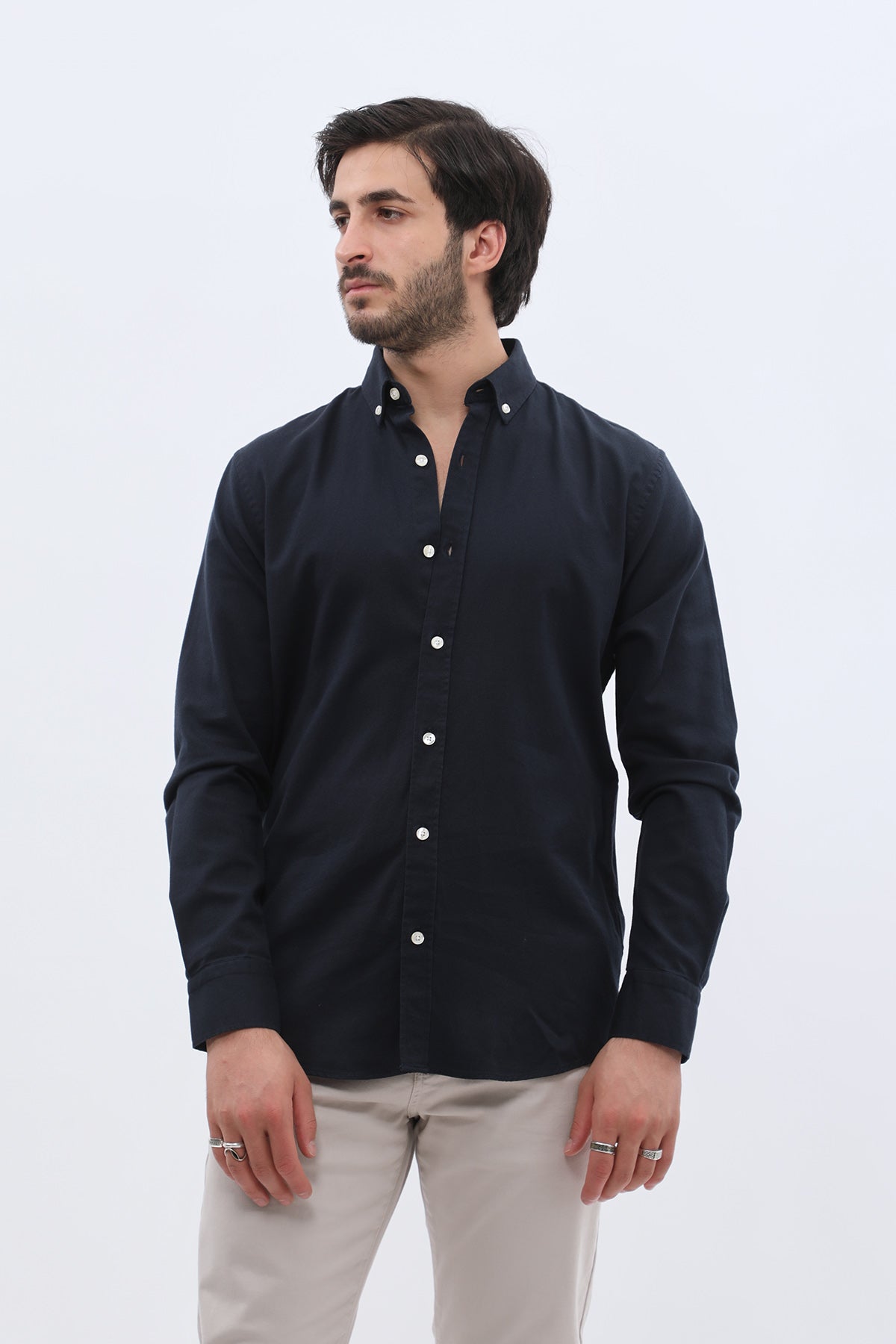 SHIRTSPRO Basket Regular Fit Shirt - Button-Down Collar - Navy
