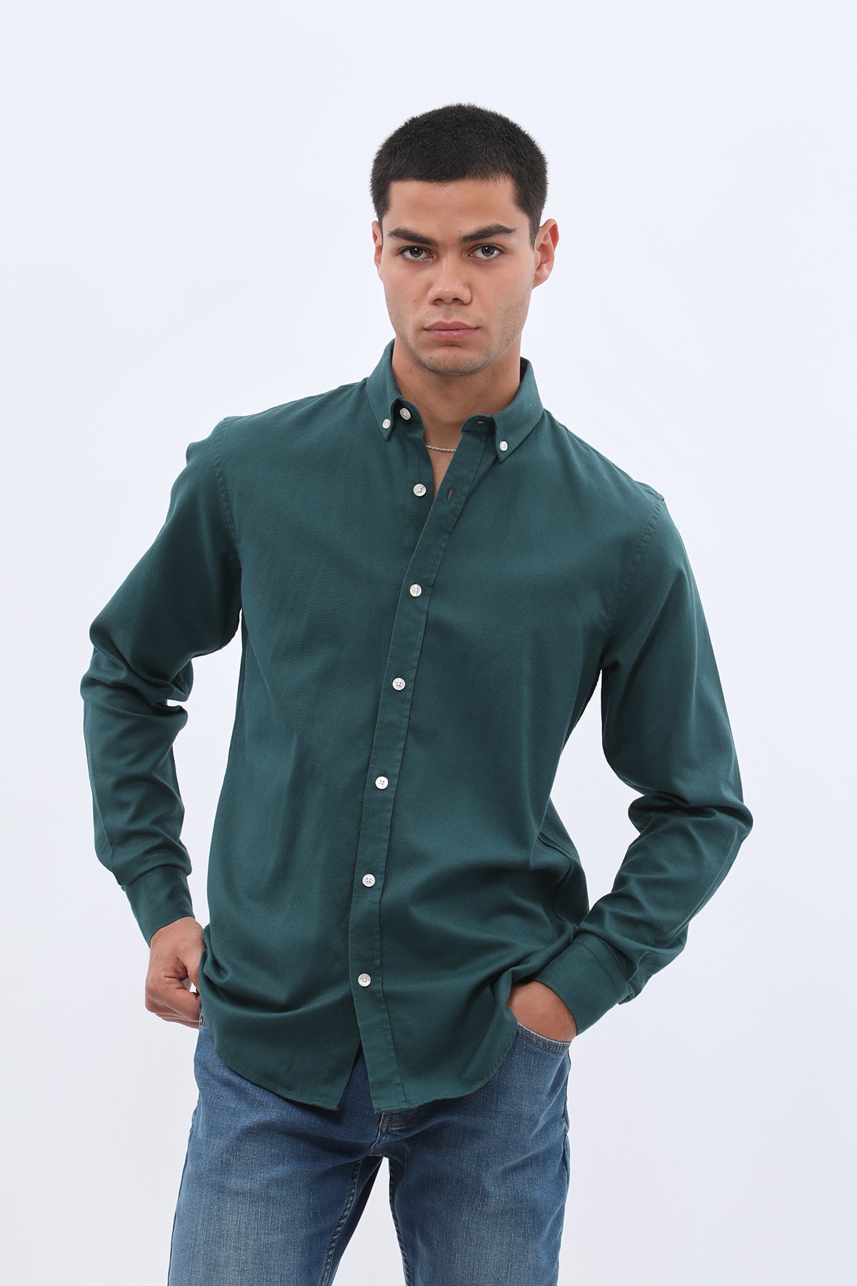 SHIRTSPRO Basket Regular Fit Shirt - Button-Down Collar - Turquoise