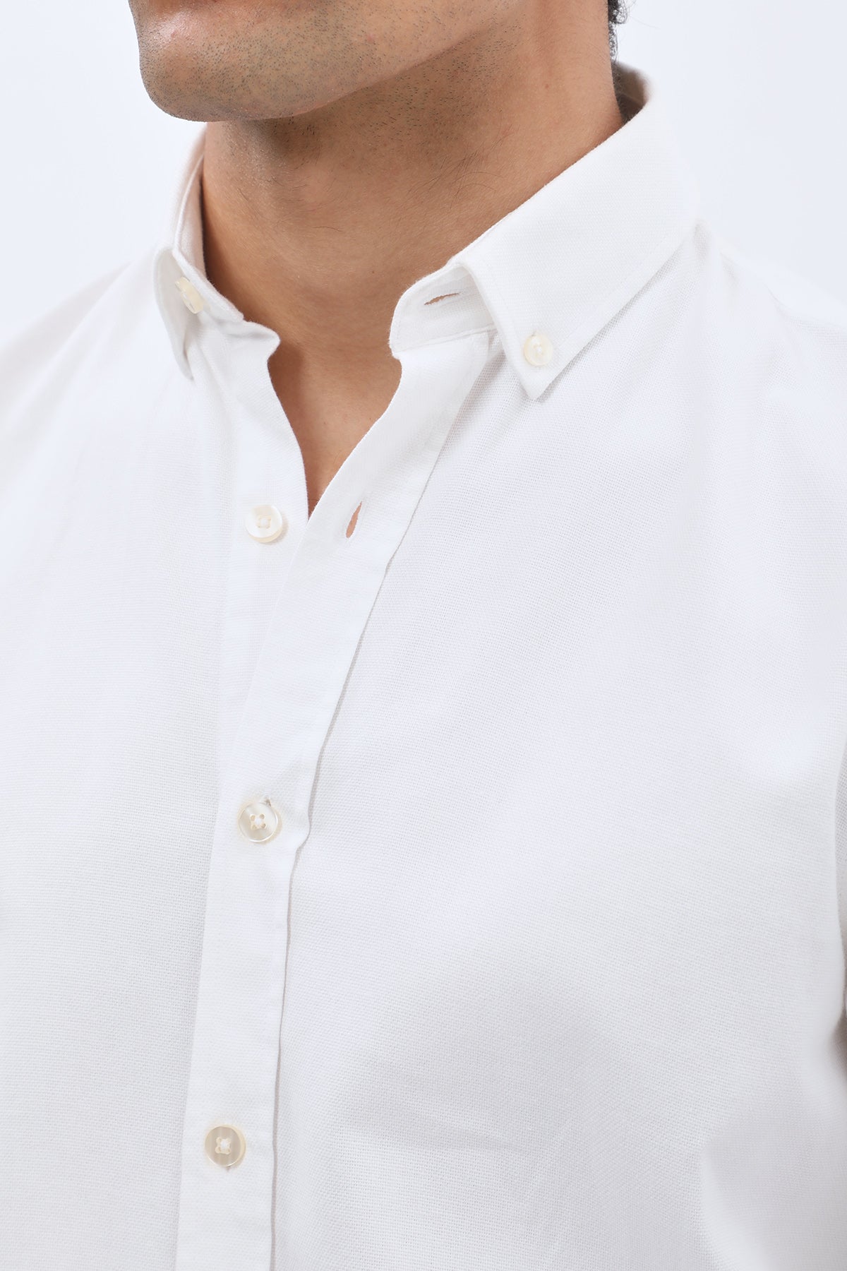 SHIRTSPRO Basket Regular Fit Shirt - Button-Down Collar - White