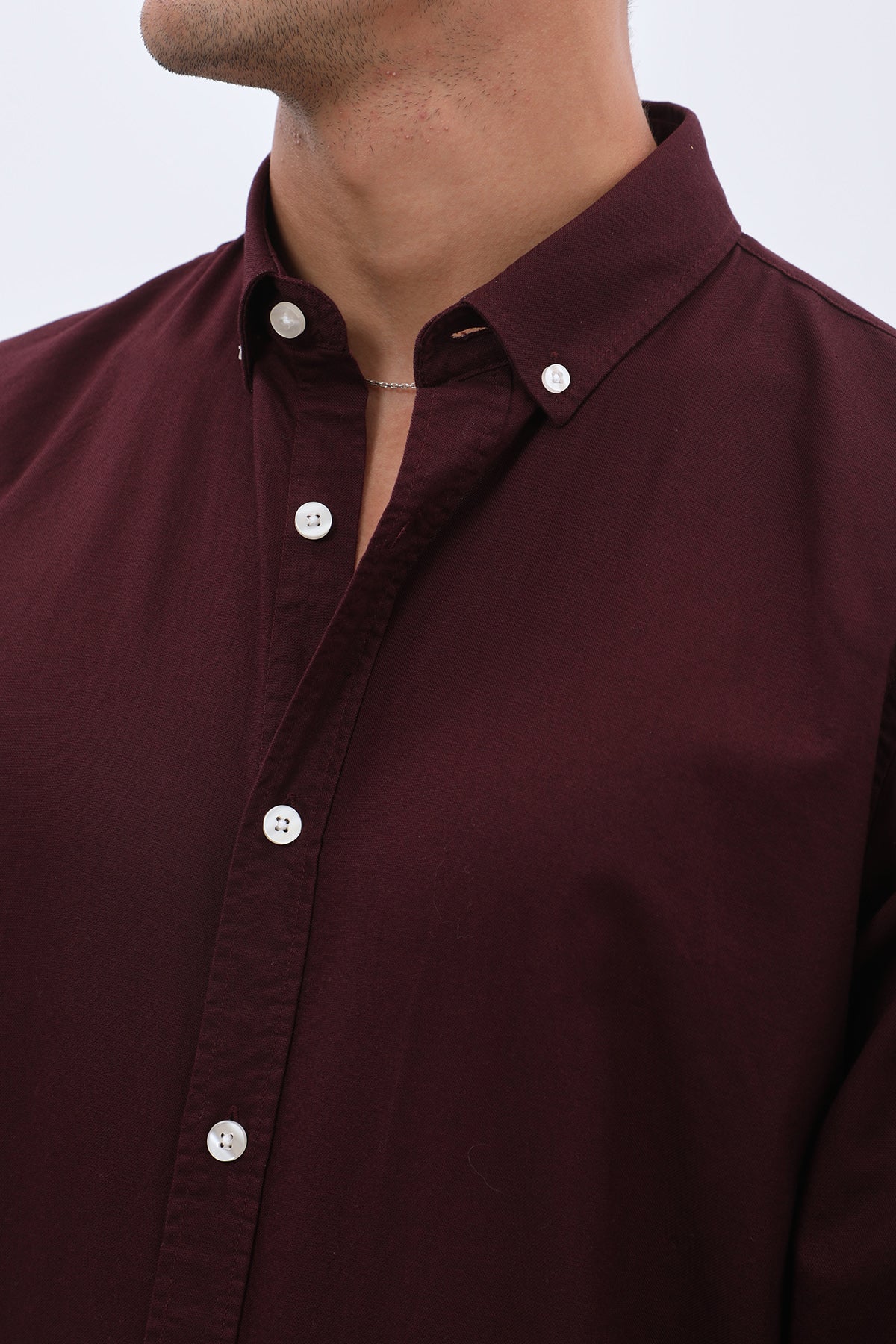 SHIRTSPRO Oxford Regular Fit Shirt - Button-Down Collar - Dark Bordo