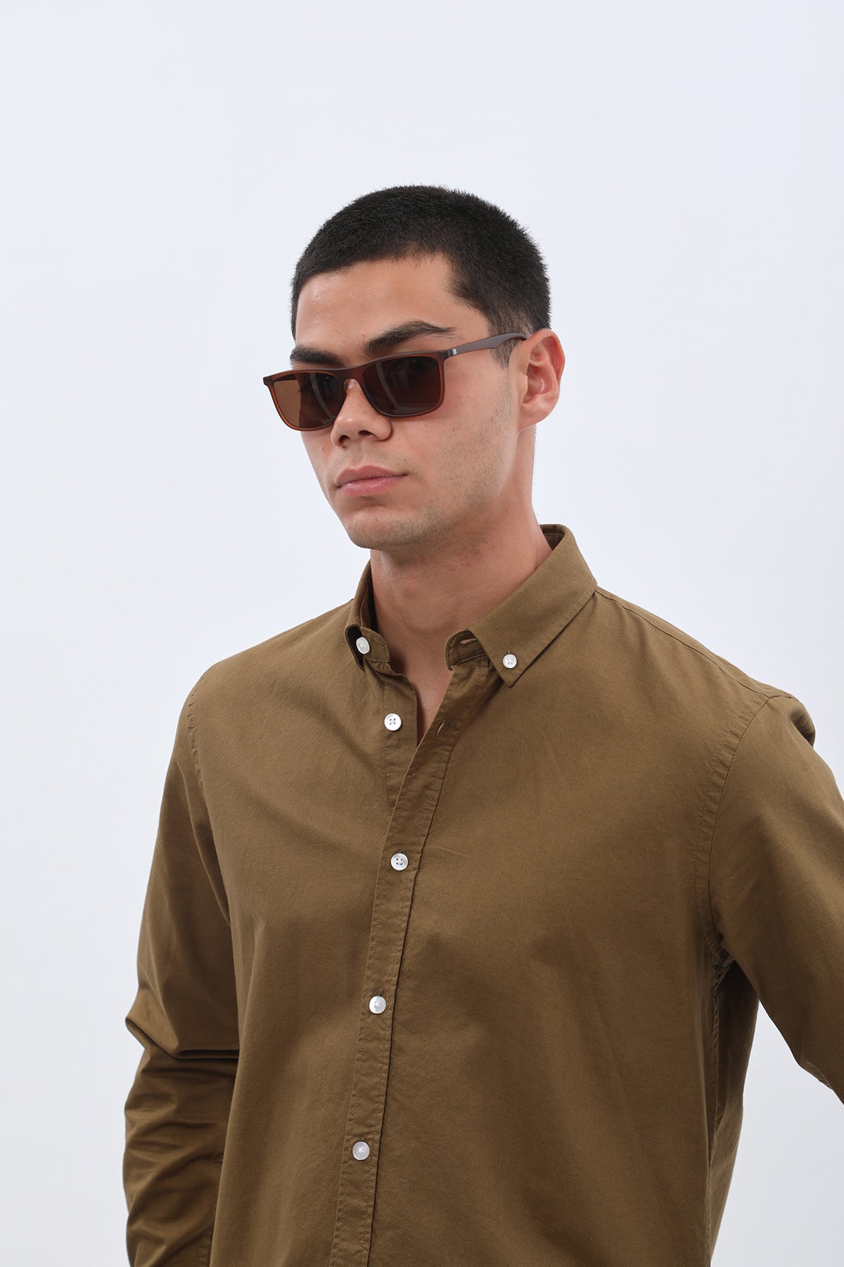 SHIRTSPRO Oxford Regular Fit Shirt - Button-Down Collar - Military Olive