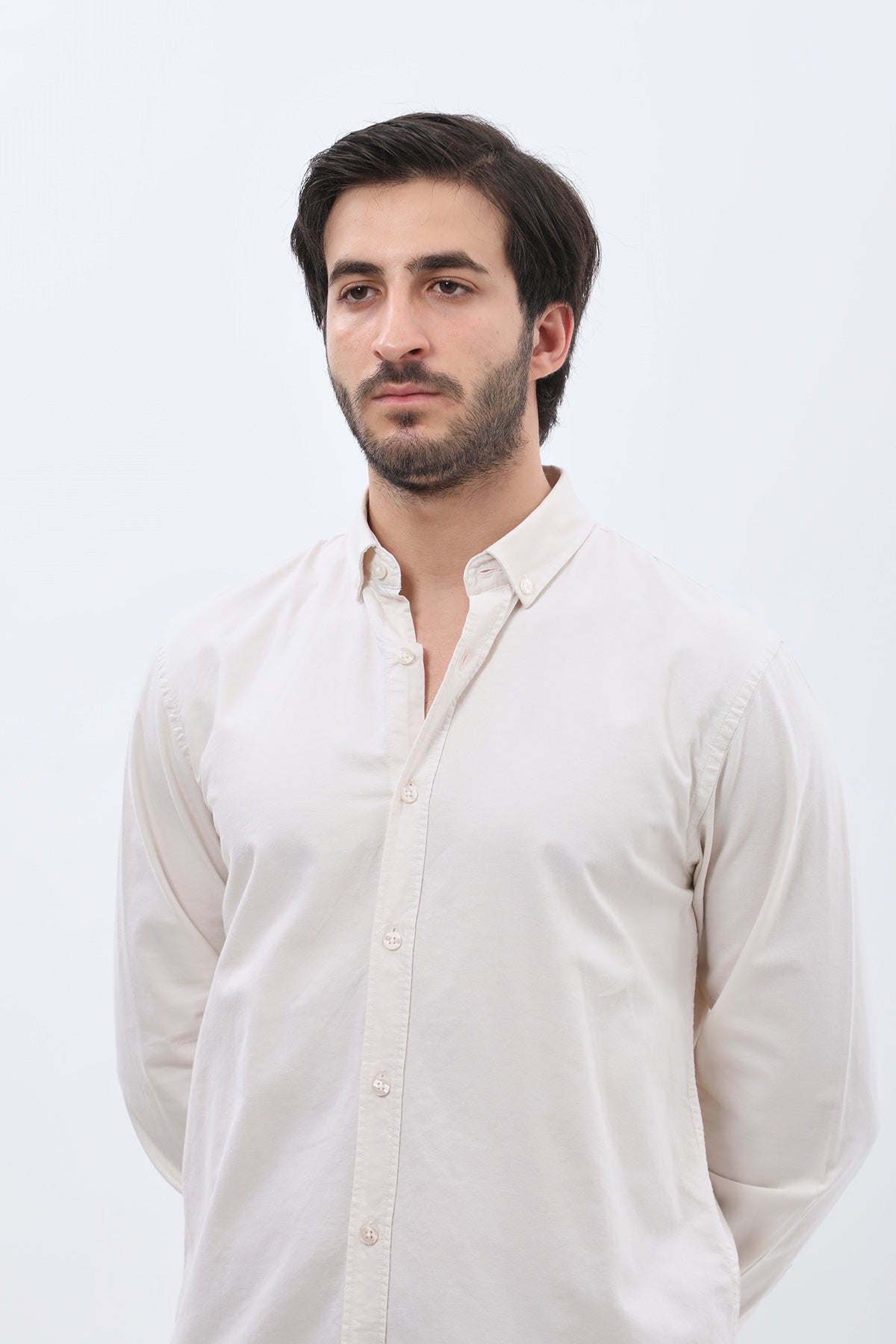 SHIRTSPRO Oxford Regular Fit Shirt - Button-Down Collar - Beige
