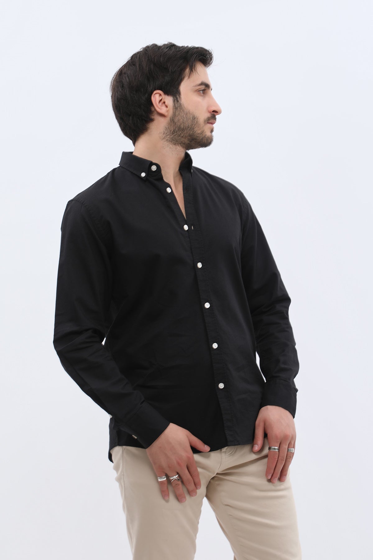 SHIRTSPRO Oxford Regular Fit Shirt - Button-Down Collar - Black