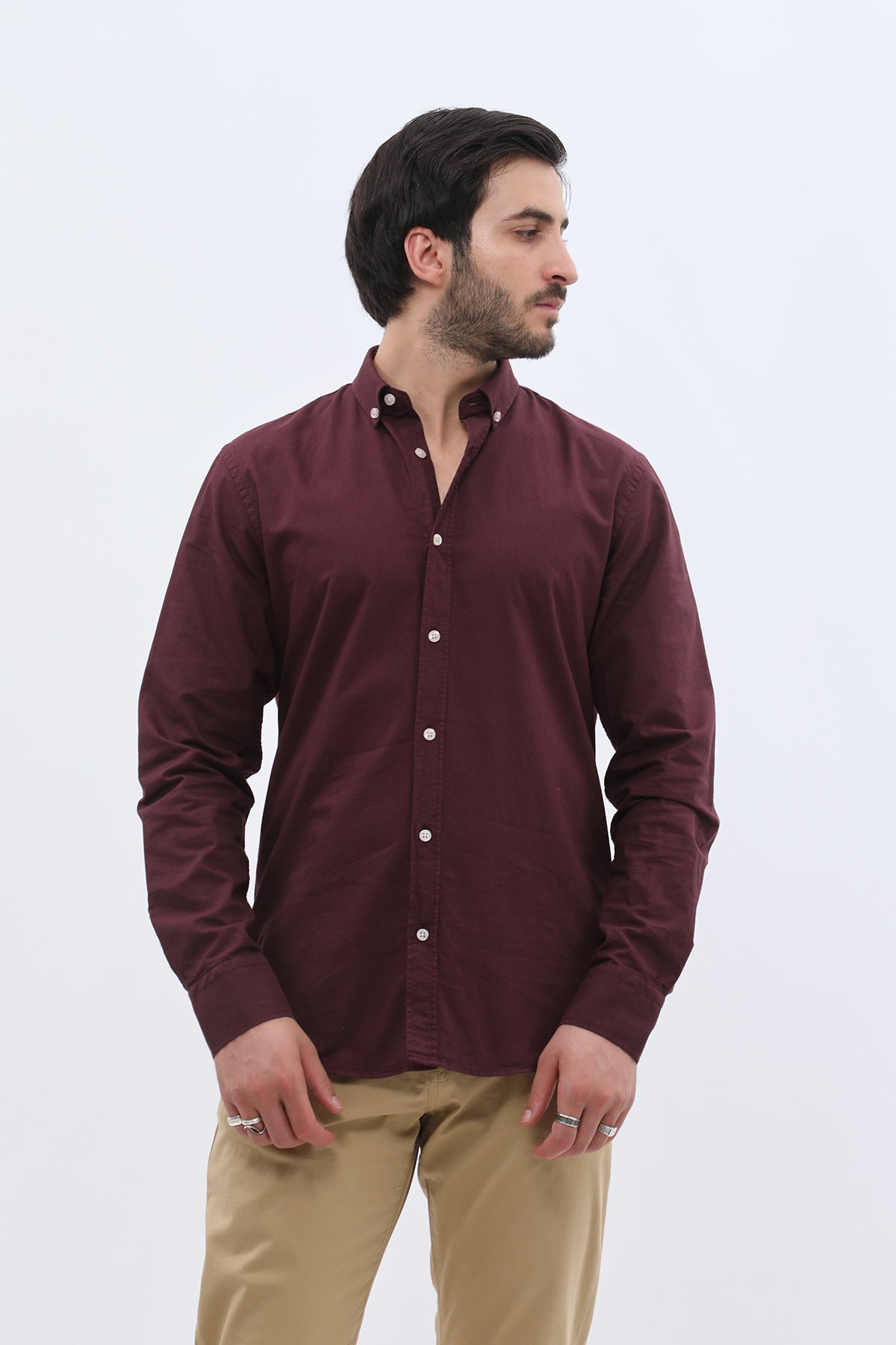SHIRTSPRO Oxford Regular Fit Shirt - Button-Down Collar - Damson