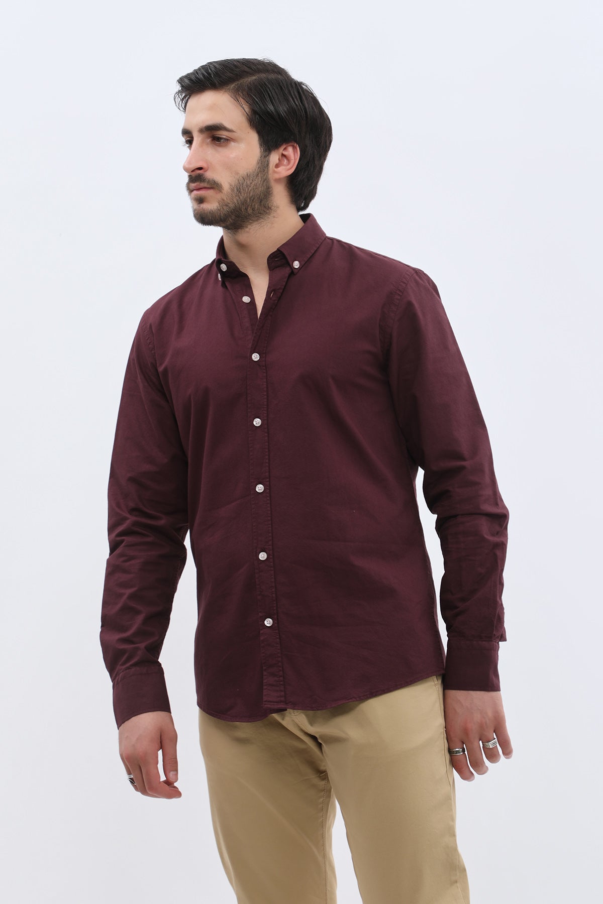 SHIRTSPRO Oxford Regular Fit Shirt - Button-Down Collar - Damson